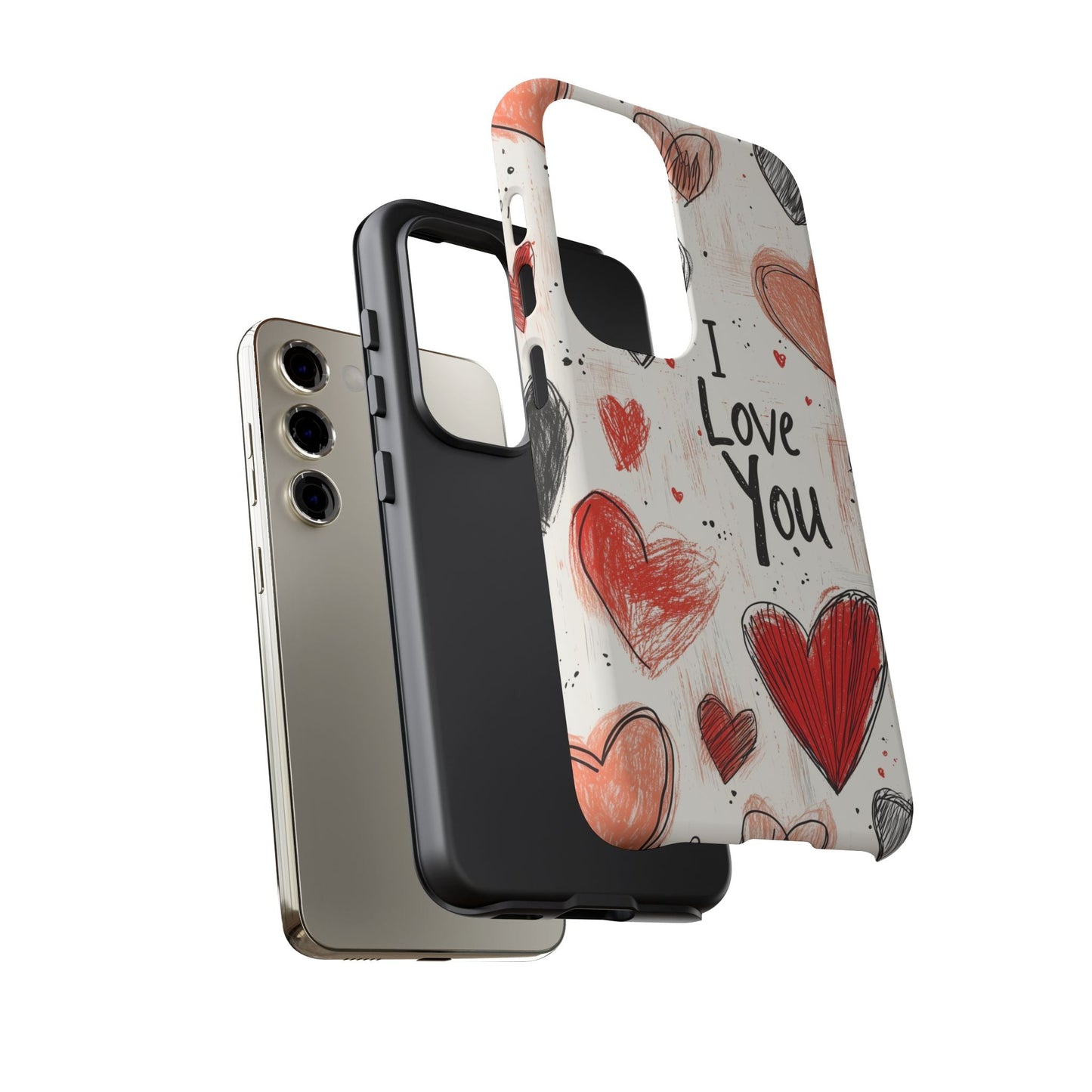 Valentines "I Love You" Hearts - For Galaxy & Google Phones - BOGO Cases