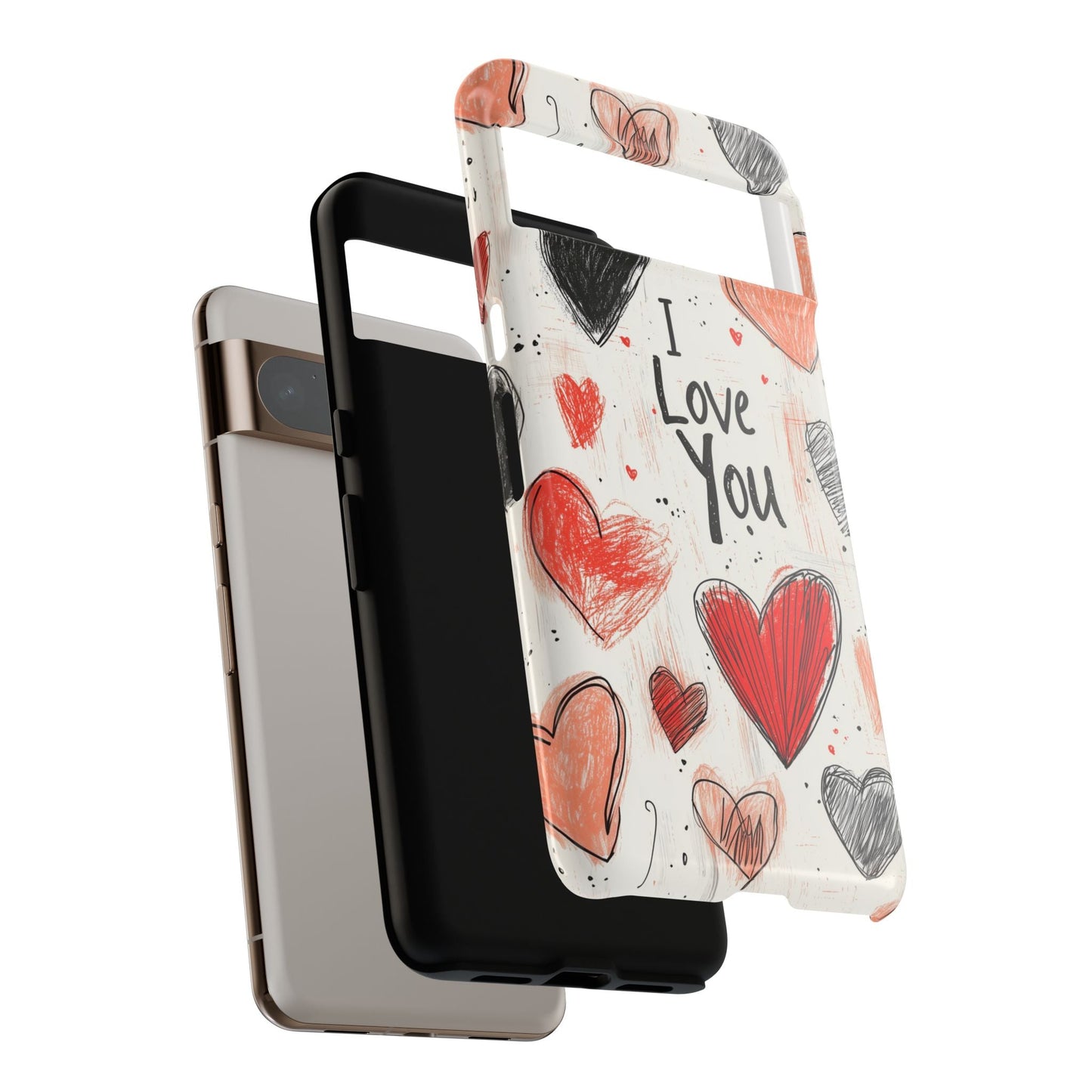 Valentines "I Love You" Hearts - For Galaxy & Google Phones - BOGO Cases