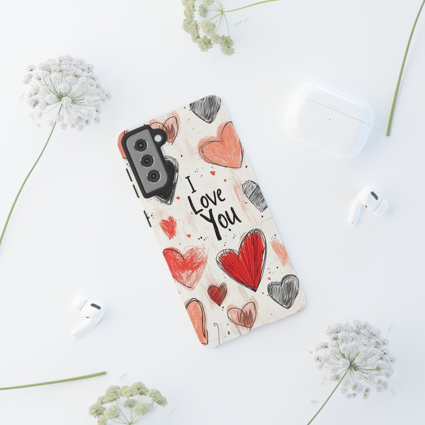 Valentines "I Love You" Hearts - For Galaxy & Google Phones - BOGO Cases
