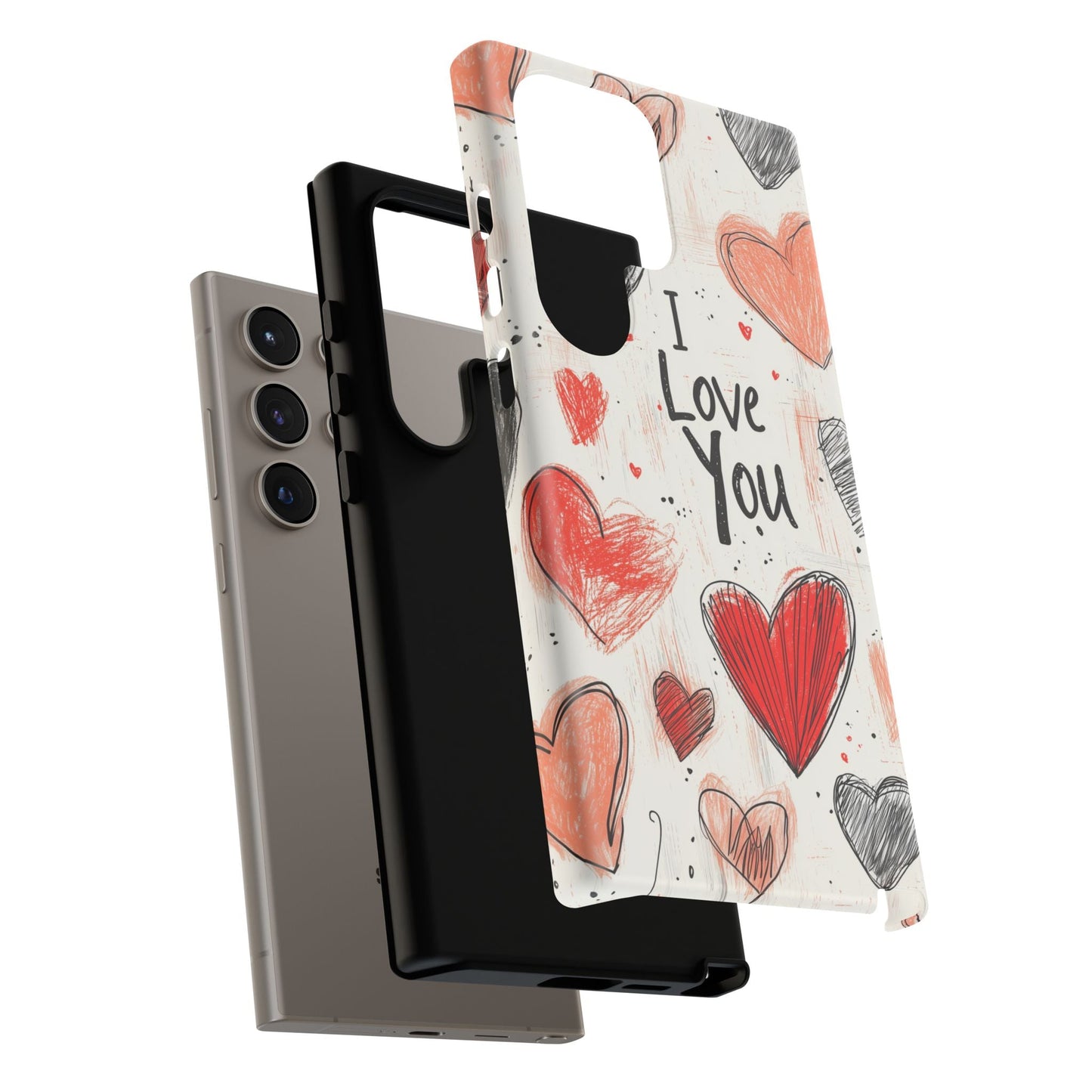 Valentines "I Love You" Hearts - For Galaxy & Google Phones - BOGO Cases