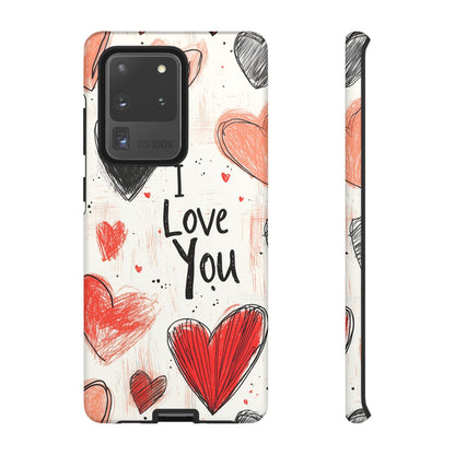 Valentines "I Love You" Hearts - For Galaxy & Google Phones - BOGO Cases
