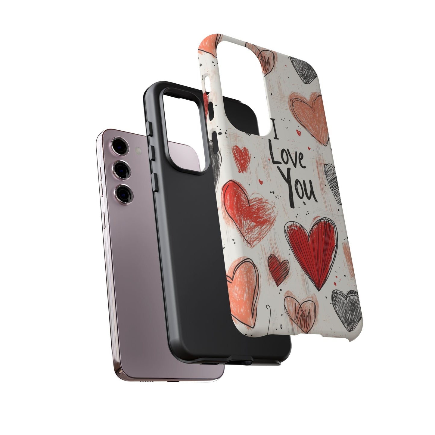 Valentines "I Love You" Hearts - For Galaxy & Google Phones - BOGO Cases