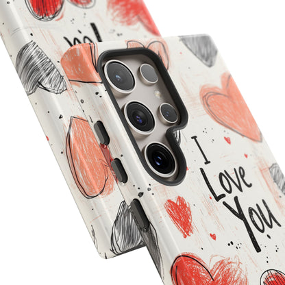 Valentines "I Love You" Hearts - For Galaxy & Google Phones - BOGO Cases