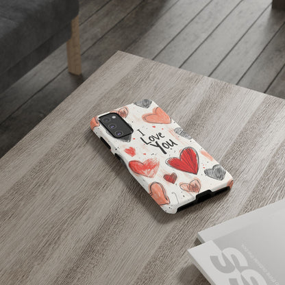 Valentines "I Love You" Hearts - For Galaxy & Google Phones - BOGO Cases