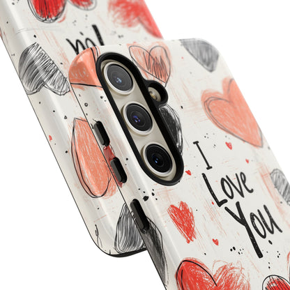 Valentines "I Love You" Hearts - For Galaxy & Google Phones - BOGO Cases