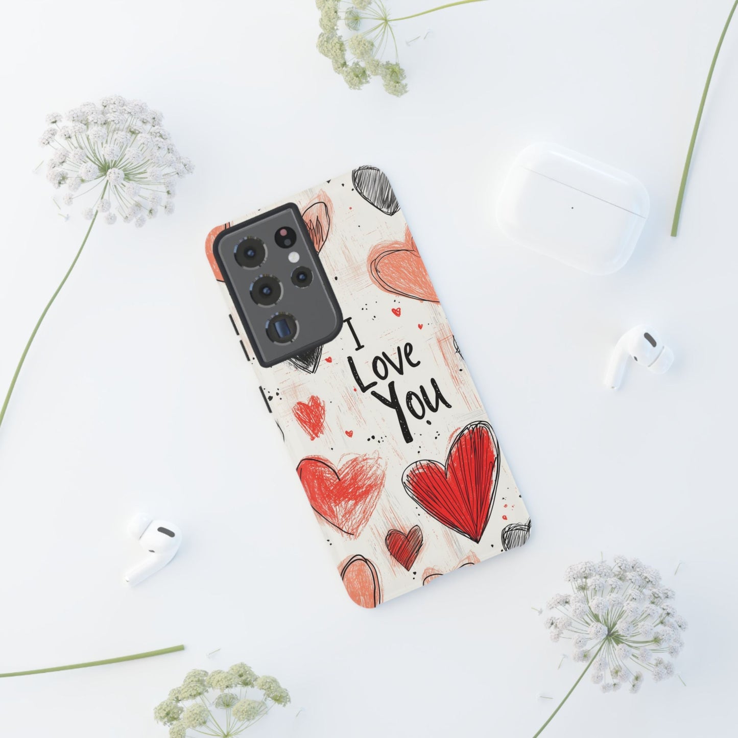 Valentines "I Love You" Hearts - For Galaxy & Google Phones - BOGO Cases