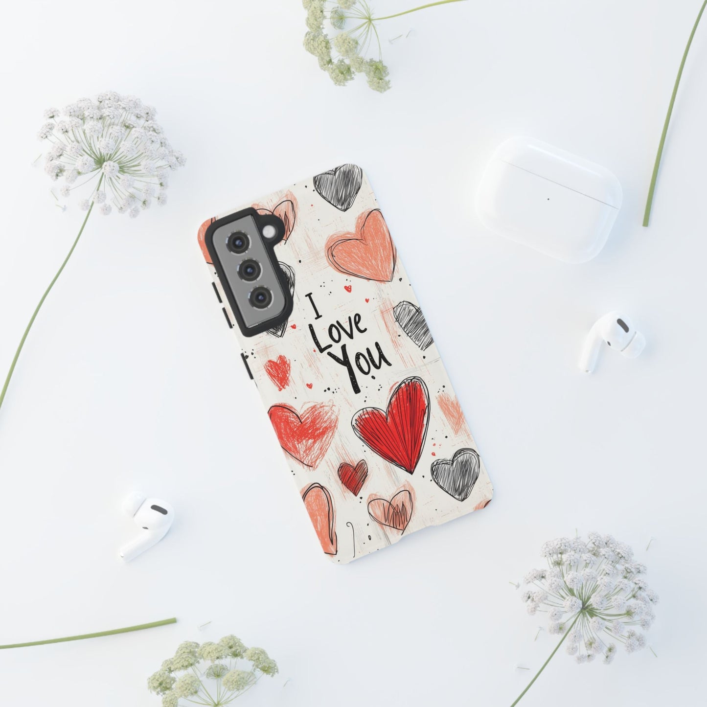 Valentines "I Love You" Hearts - For Galaxy & Google Phones - BOGO Cases