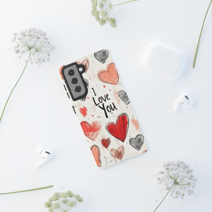 Valentines "I Love You" Hearts - For Galaxy & Google Phones - BOGO Cases