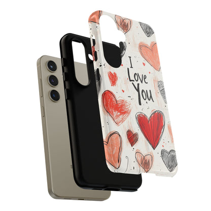 Valentines "I Love You" Hearts - For Galaxy & Google Phones - BOGO Cases