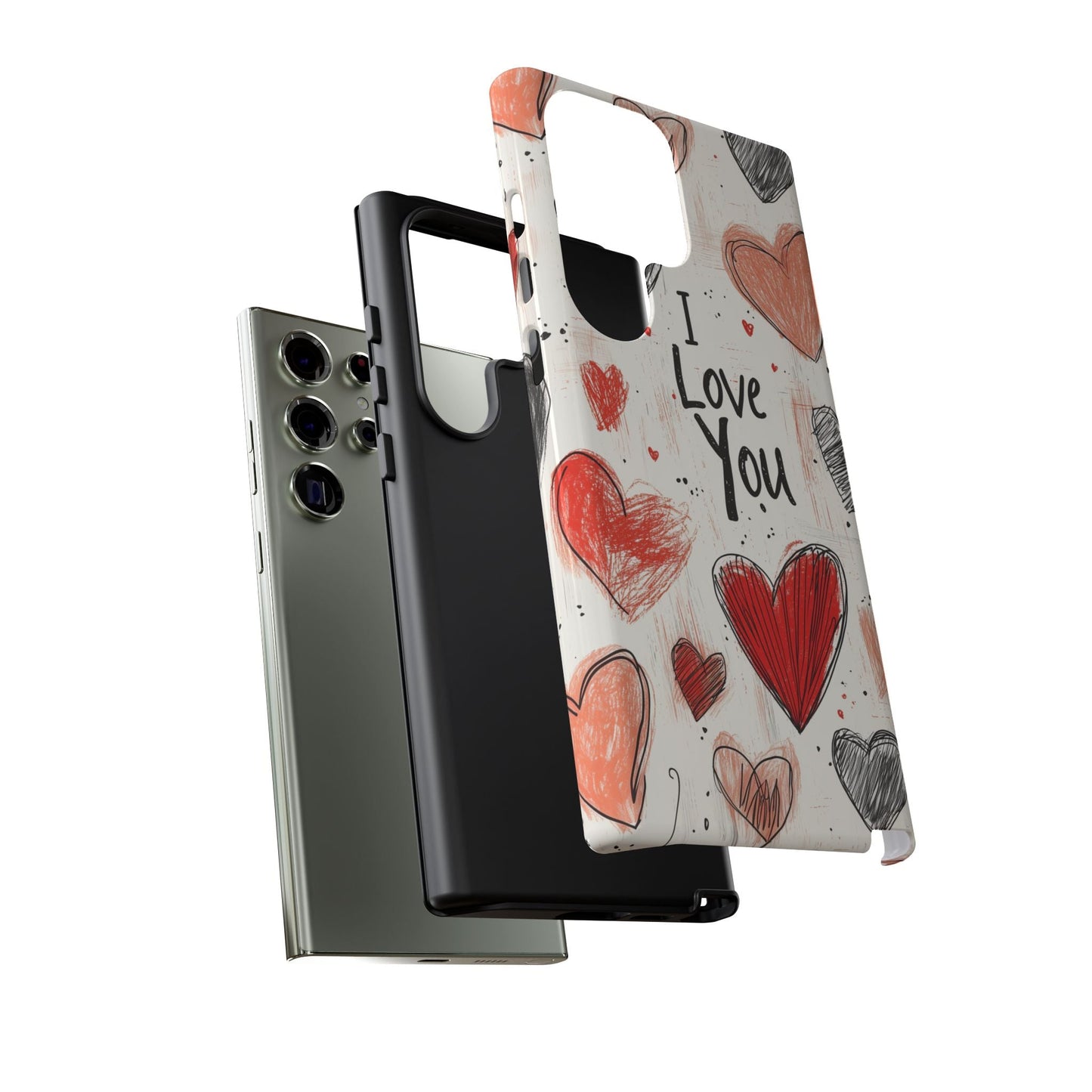 Valentines "I Love You" Hearts - For Galaxy & Google Phones - BOGO Cases