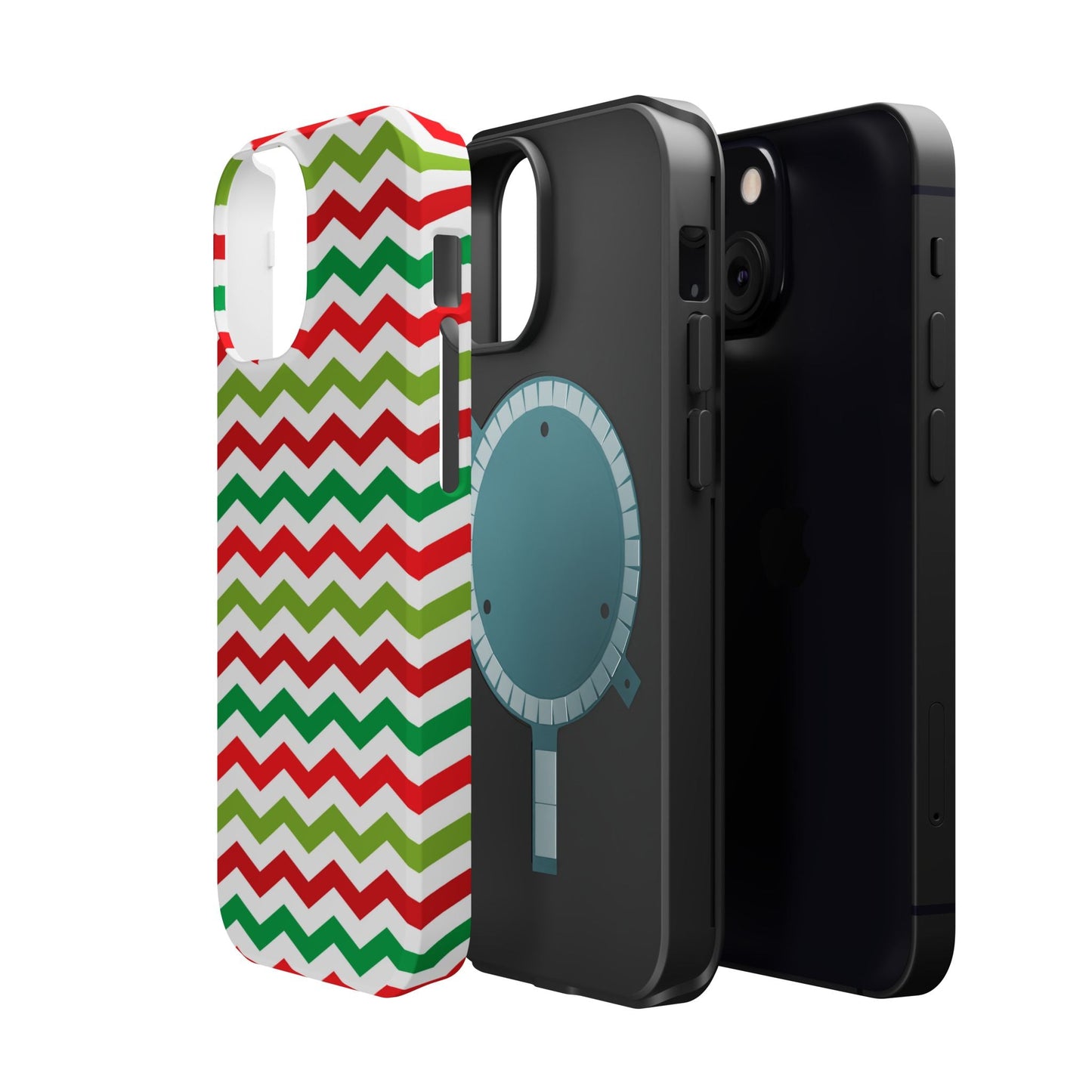Vibrant Fiesta Chevron – Yellow Green, Green & Red Geometric MagSafe Case - BOGO Cases