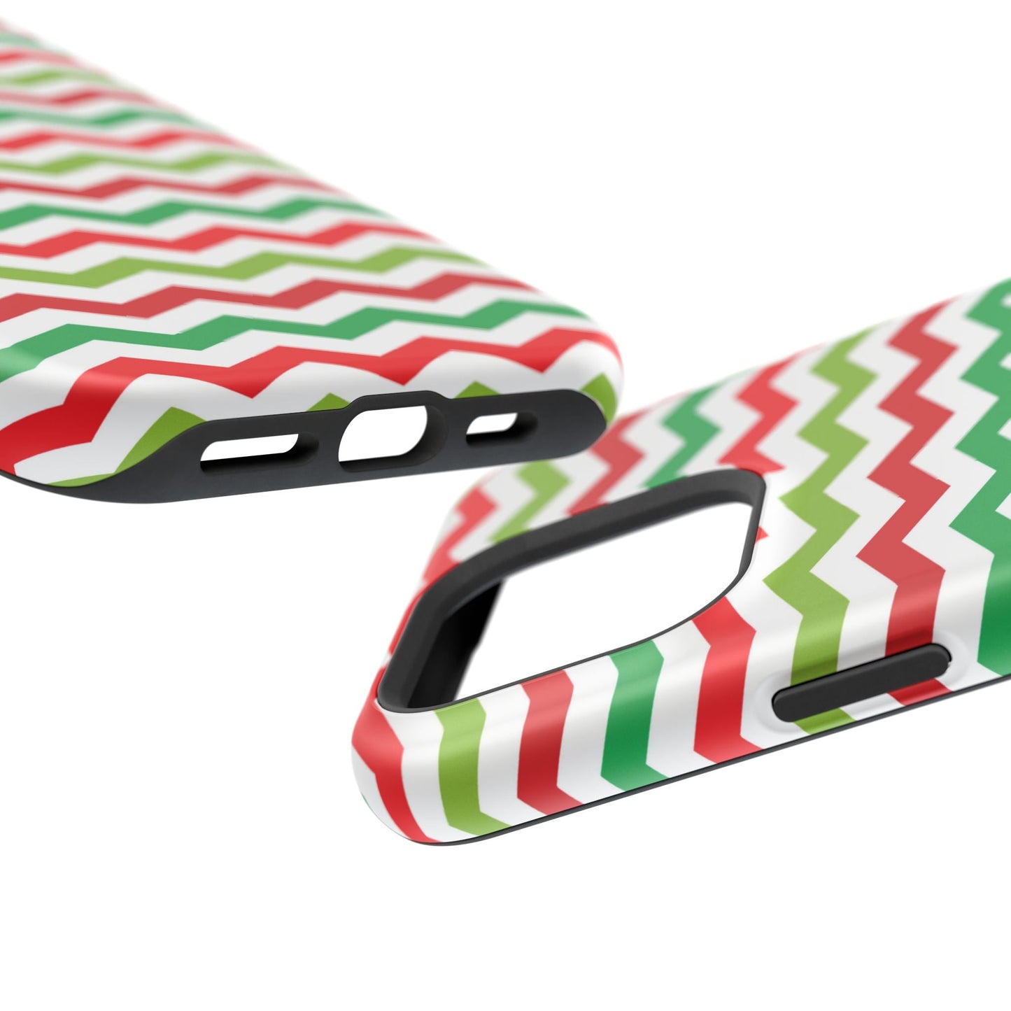 Vibrant Fiesta Chevron – Yellow Green, Green & Red Geometric MagSafe Case - BOGO Cases