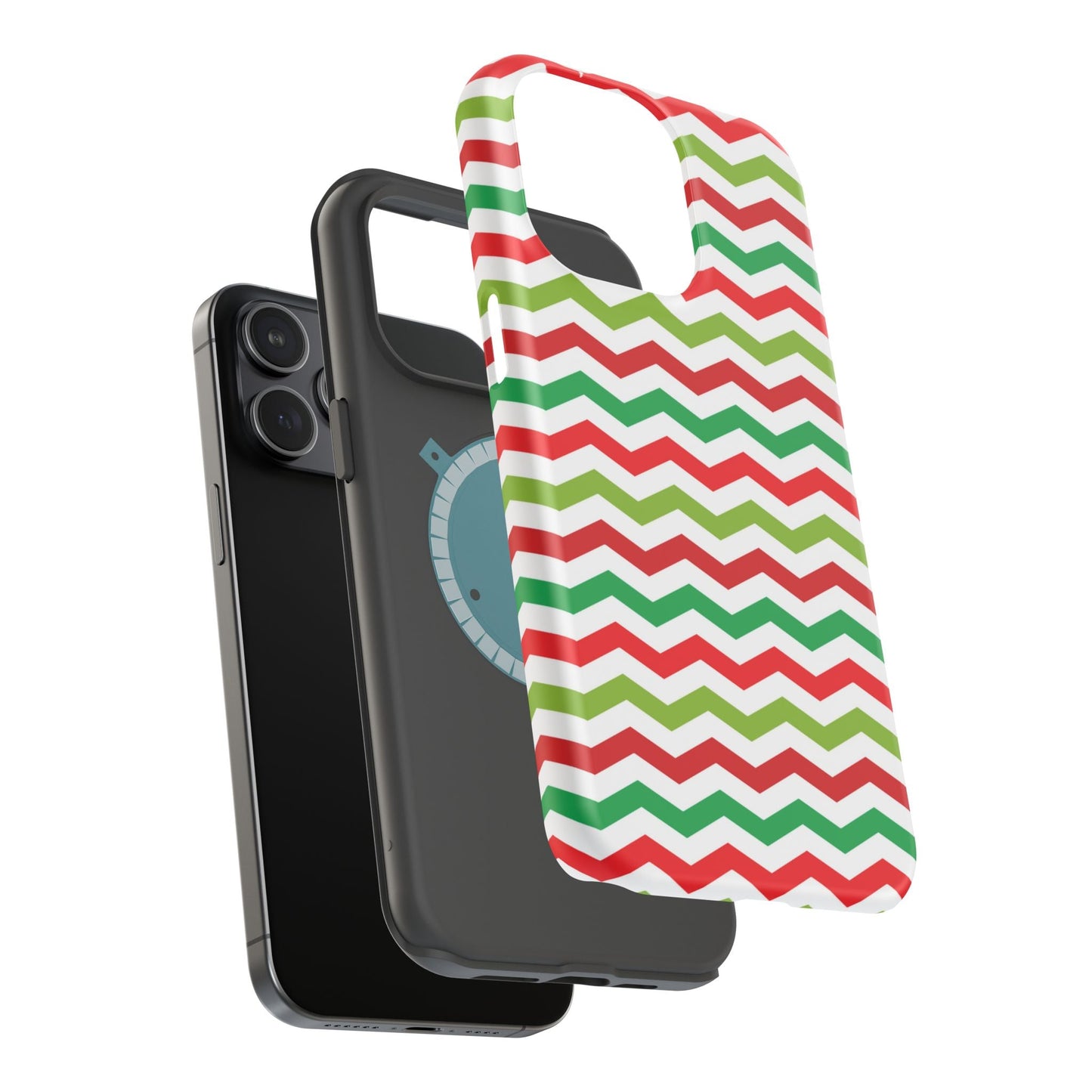 Vibrant Fiesta Chevron – Yellow Green, Green & Red Geometric MagSafe Case - BOGO Cases