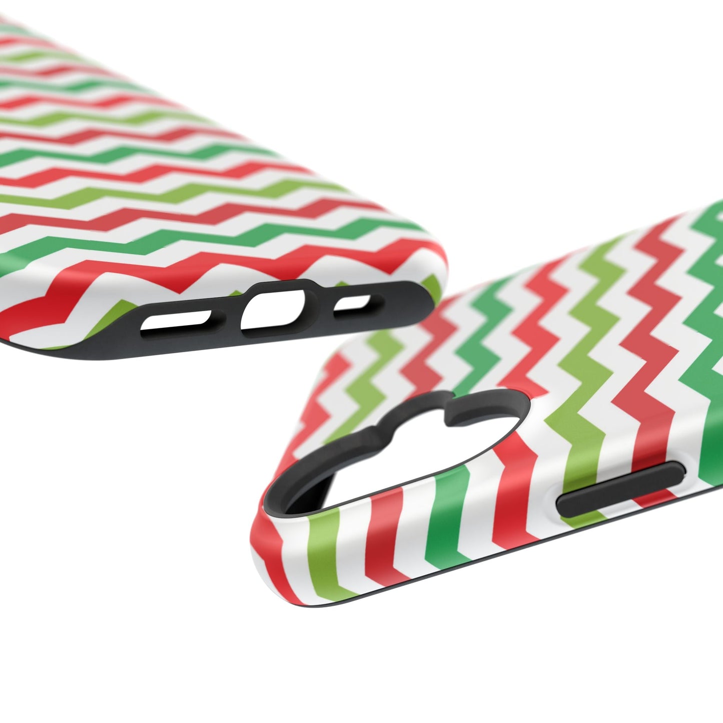 Vibrant Fiesta Chevron – Yellow Green, Green & Red Geometric MagSafe Case - BOGO Cases