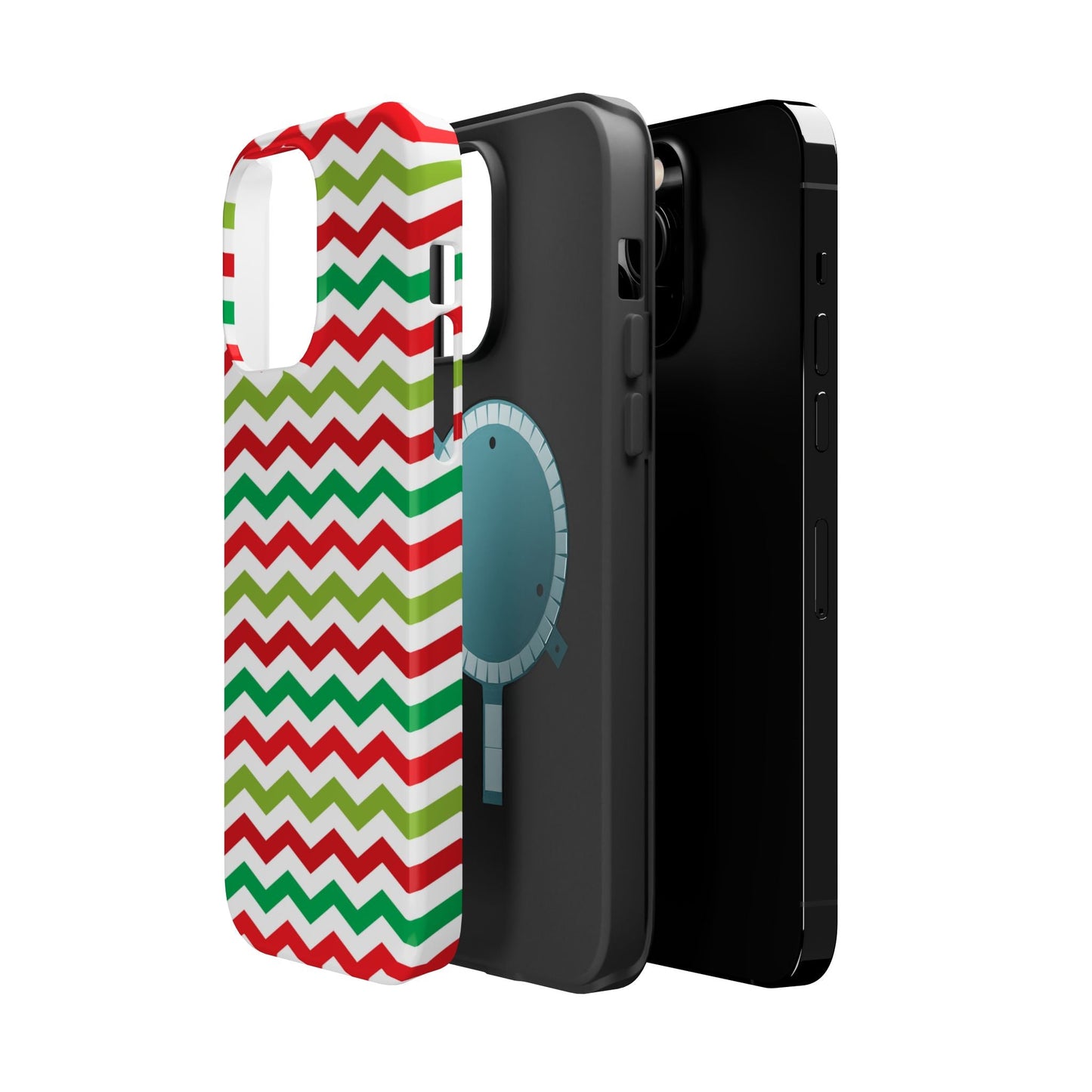 Vibrant Fiesta Chevron – Yellow Green, Green & Red Geometric MagSafe Case - BOGO Cases