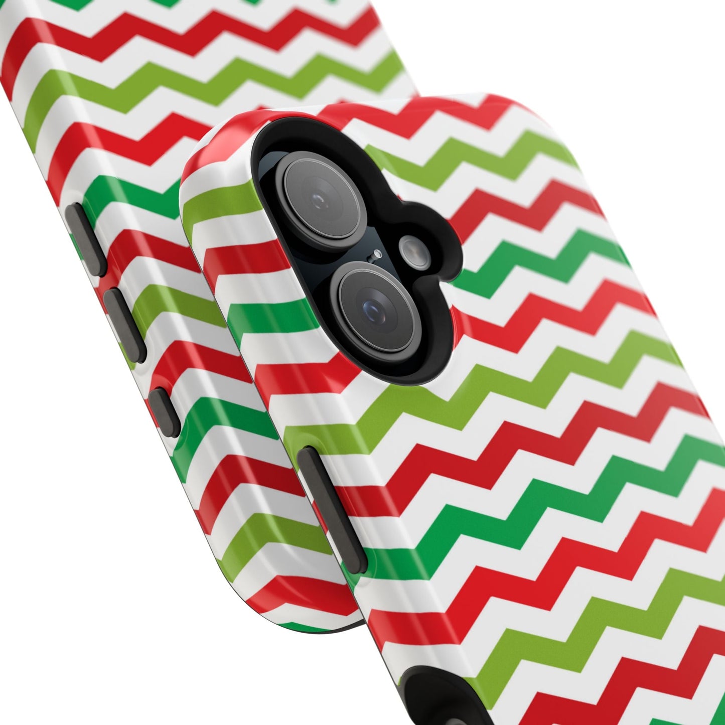 Vibrant Fiesta Chevron – Yellow Green, Green & Red Geometric MagSafe Case - BOGO Cases