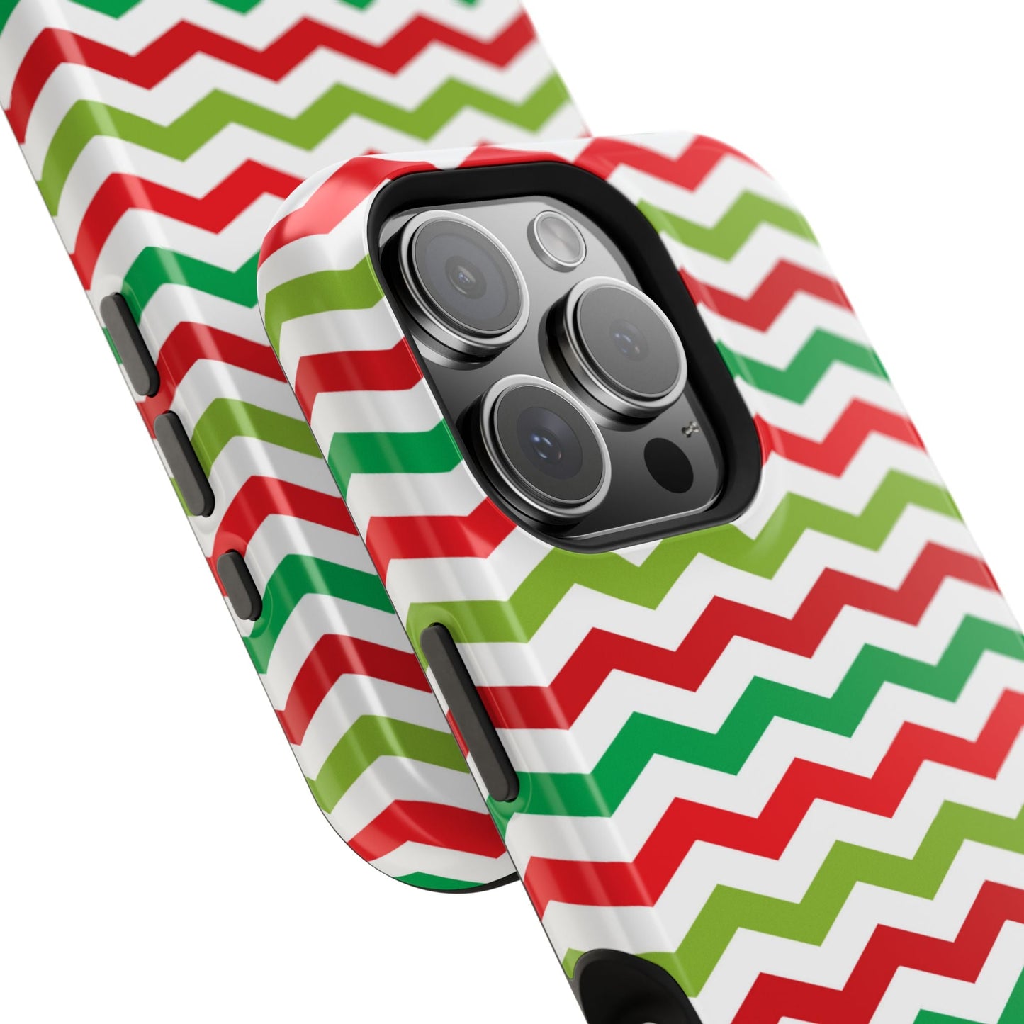 Vibrant Fiesta Chevron – Yellow Green, Green & Red Geometric MagSafe Case - BOGO Cases