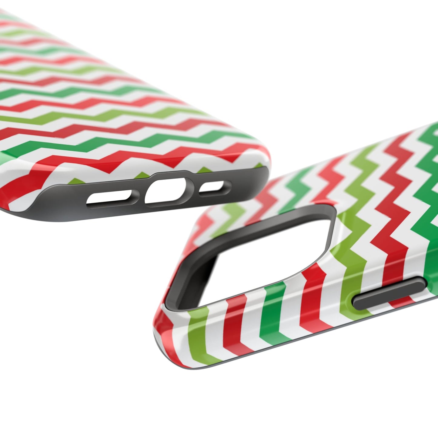 Vibrant Fiesta Chevron – Yellow Green, Green & Red Geometric MagSafe Case - BOGO Cases
