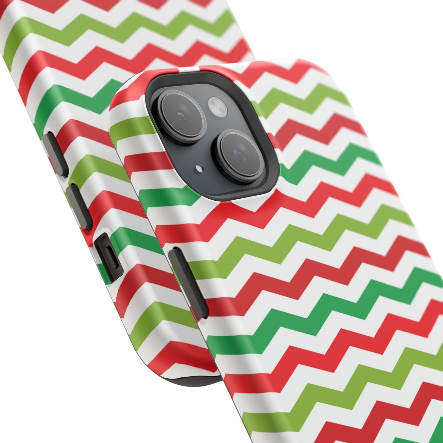 Vibrant Fiesta Chevron – Yellow Green, Green & Red Geometric MagSafe Case - BOGO Cases