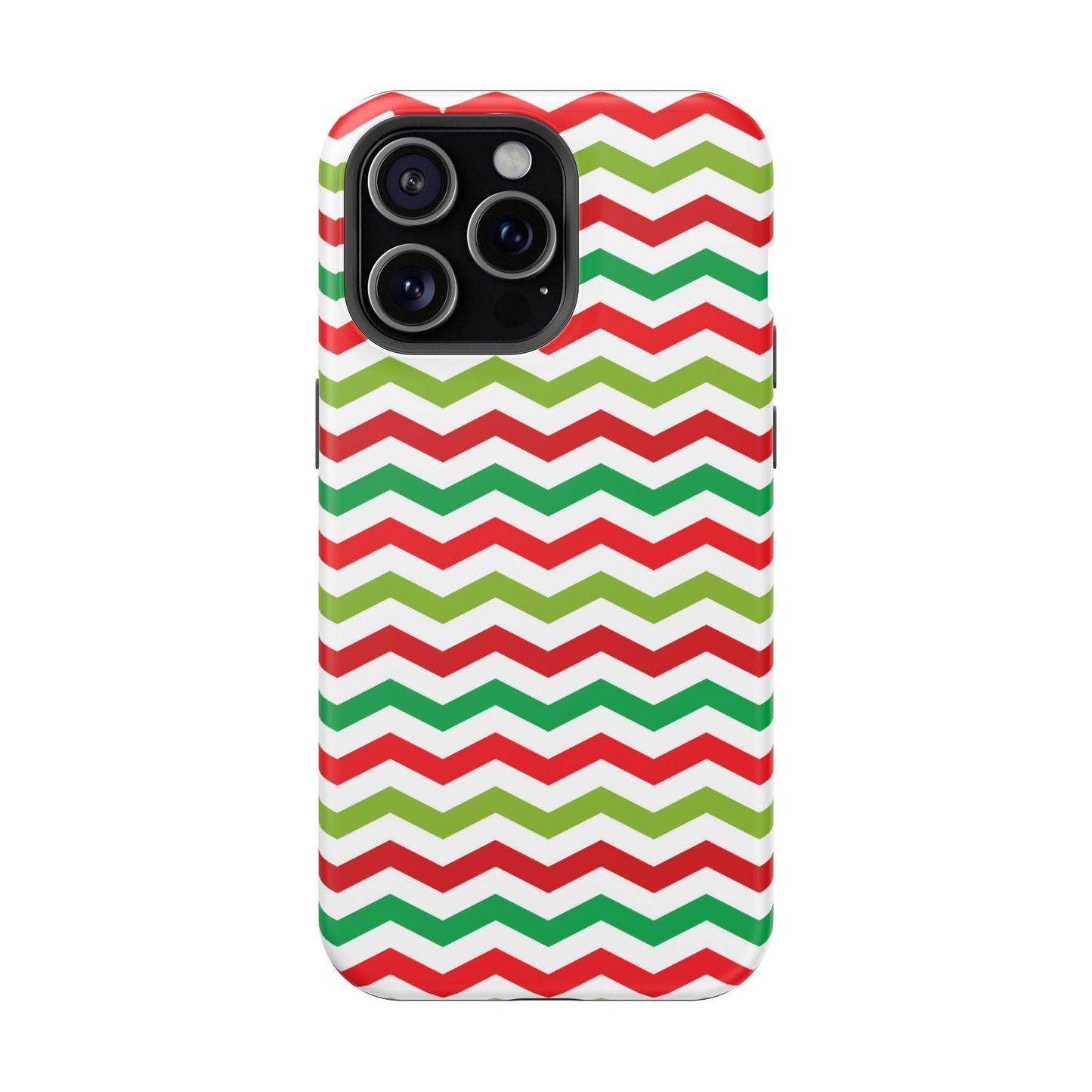 Vibrant Fiesta Chevron – Yellow Green, Green & Red Geometric MagSafe Case - BOGO Cases