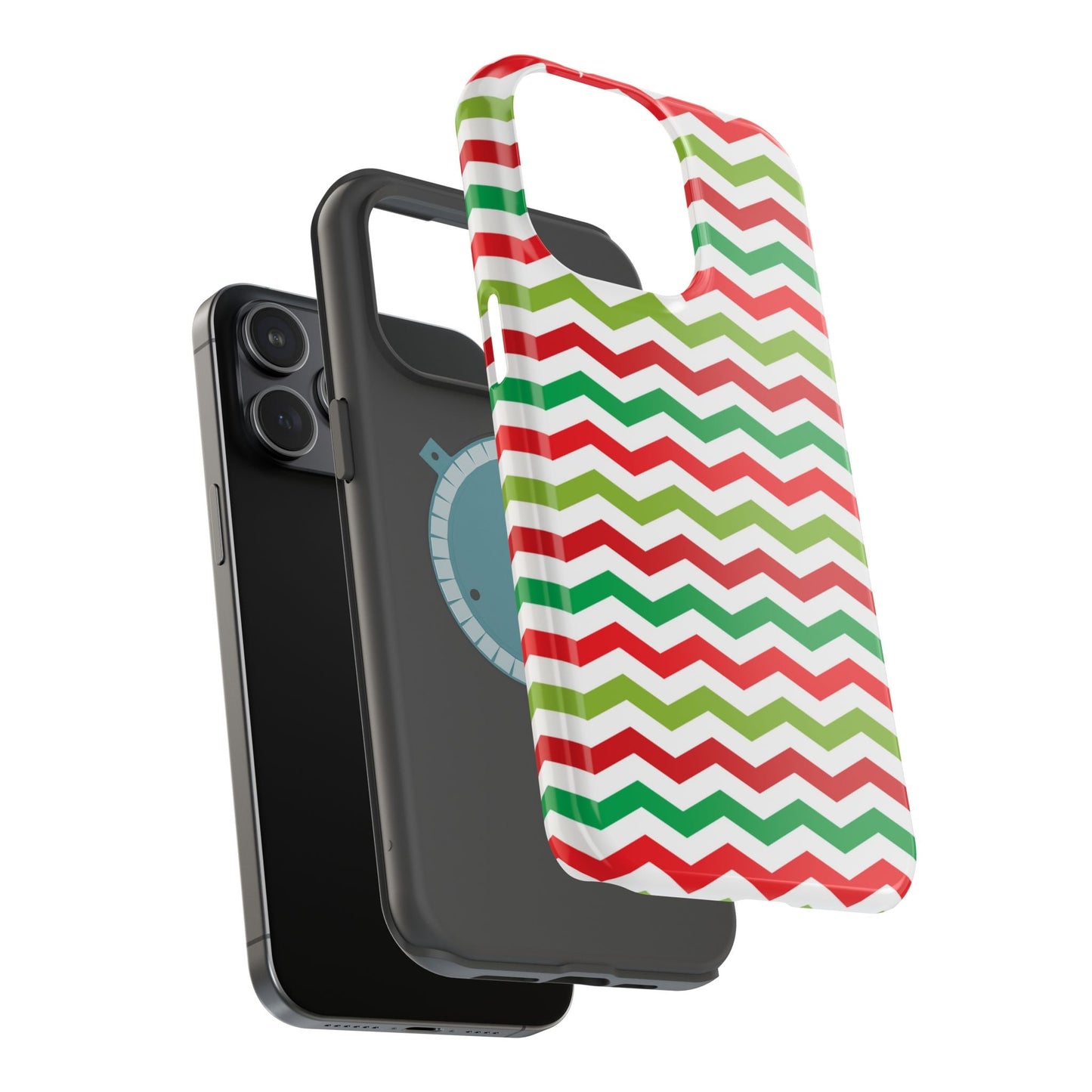 Vibrant Fiesta Chevron – Yellow Green, Green & Red Geometric MagSafe Case - BOGO Cases