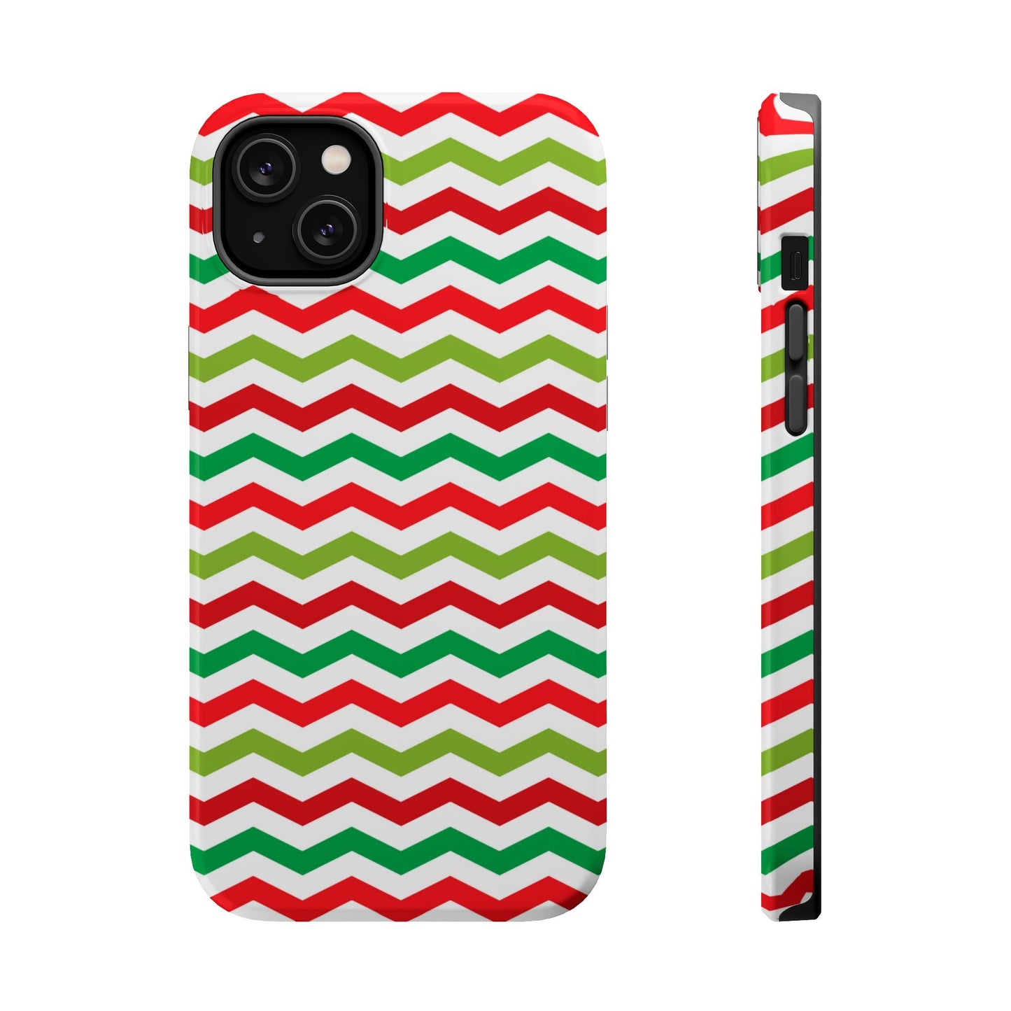 Vibrant Fiesta Chevron – Yellow Green, Green & Red Geometric MagSafe Case - BOGO Cases