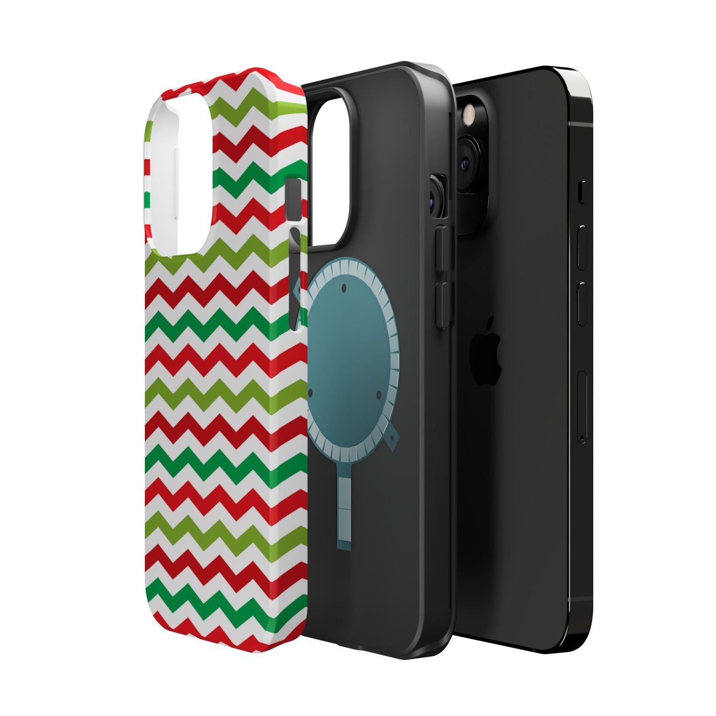 Vibrant Fiesta Chevron – Yellow Green, Green & Red Geometric MagSafe Case - BOGO Cases