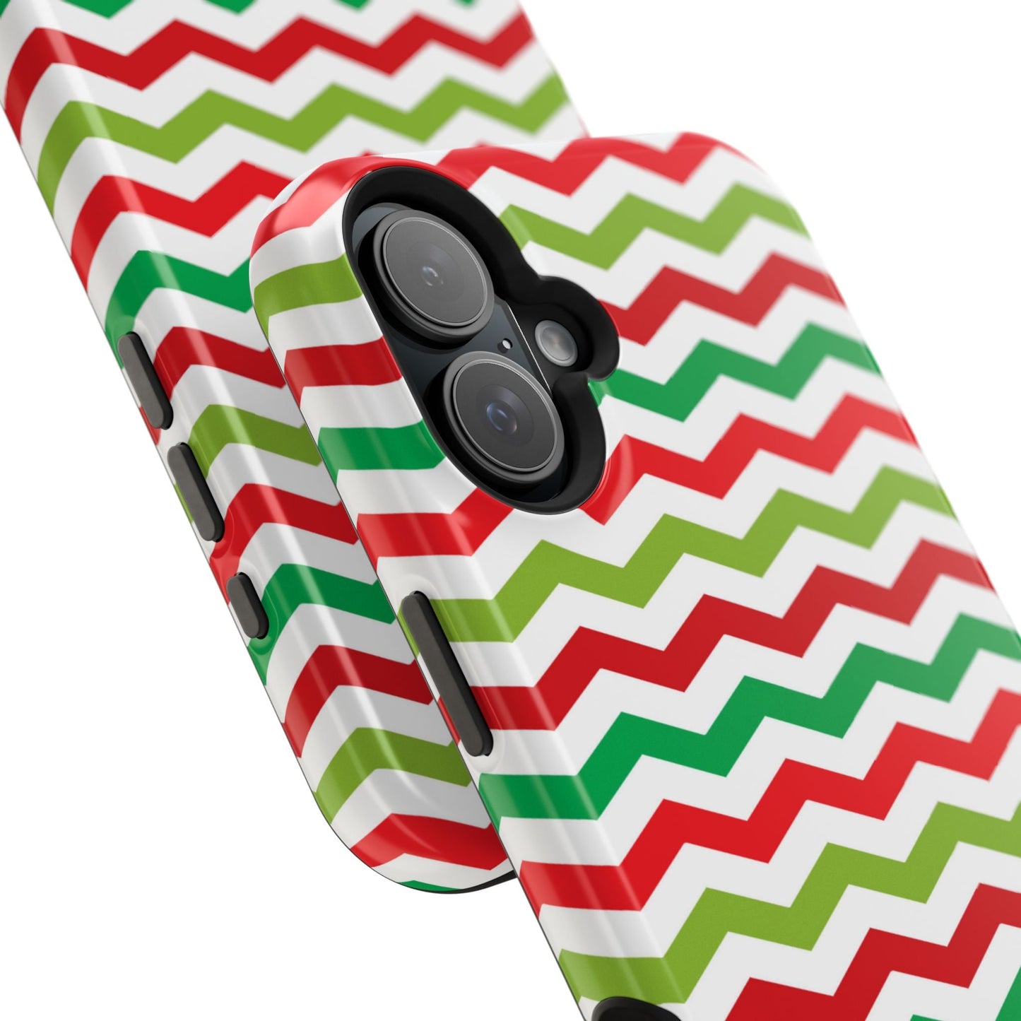 Vibrant Fiesta Chevron – Yellow Green, Green & Red Geometric MagSafe Case - BOGO Cases