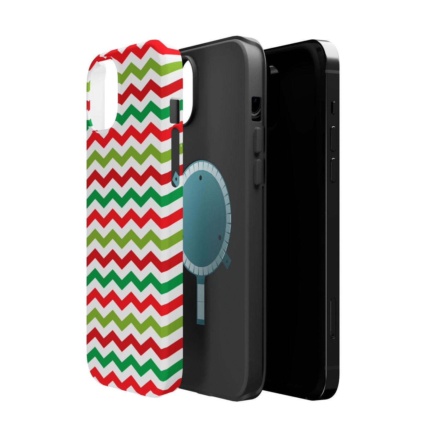 Vibrant Fiesta Chevron – Yellow Green, Green & Red Geometric MagSafe Case - BOGO Cases