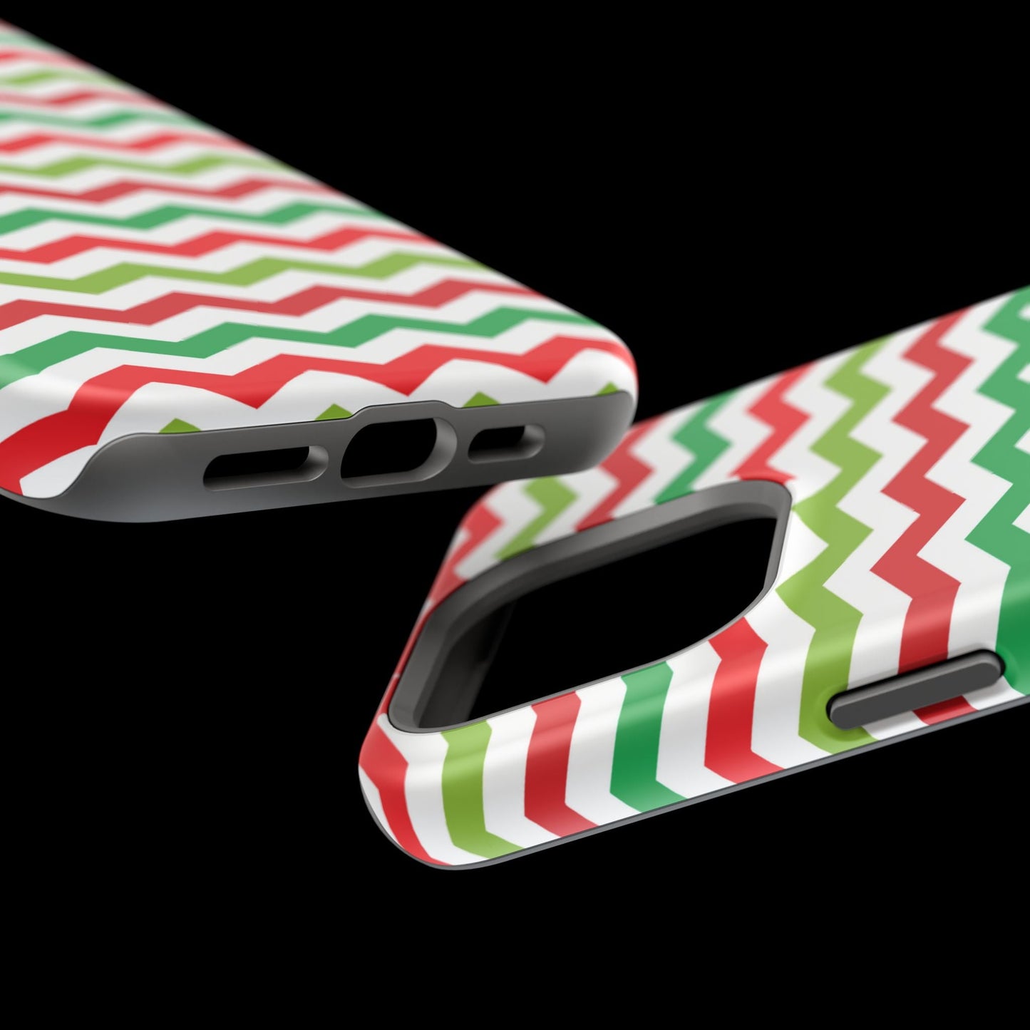 Vibrant Fiesta Chevron – Yellow Green, Green & Red Geometric MagSafe Case - BOGO Cases