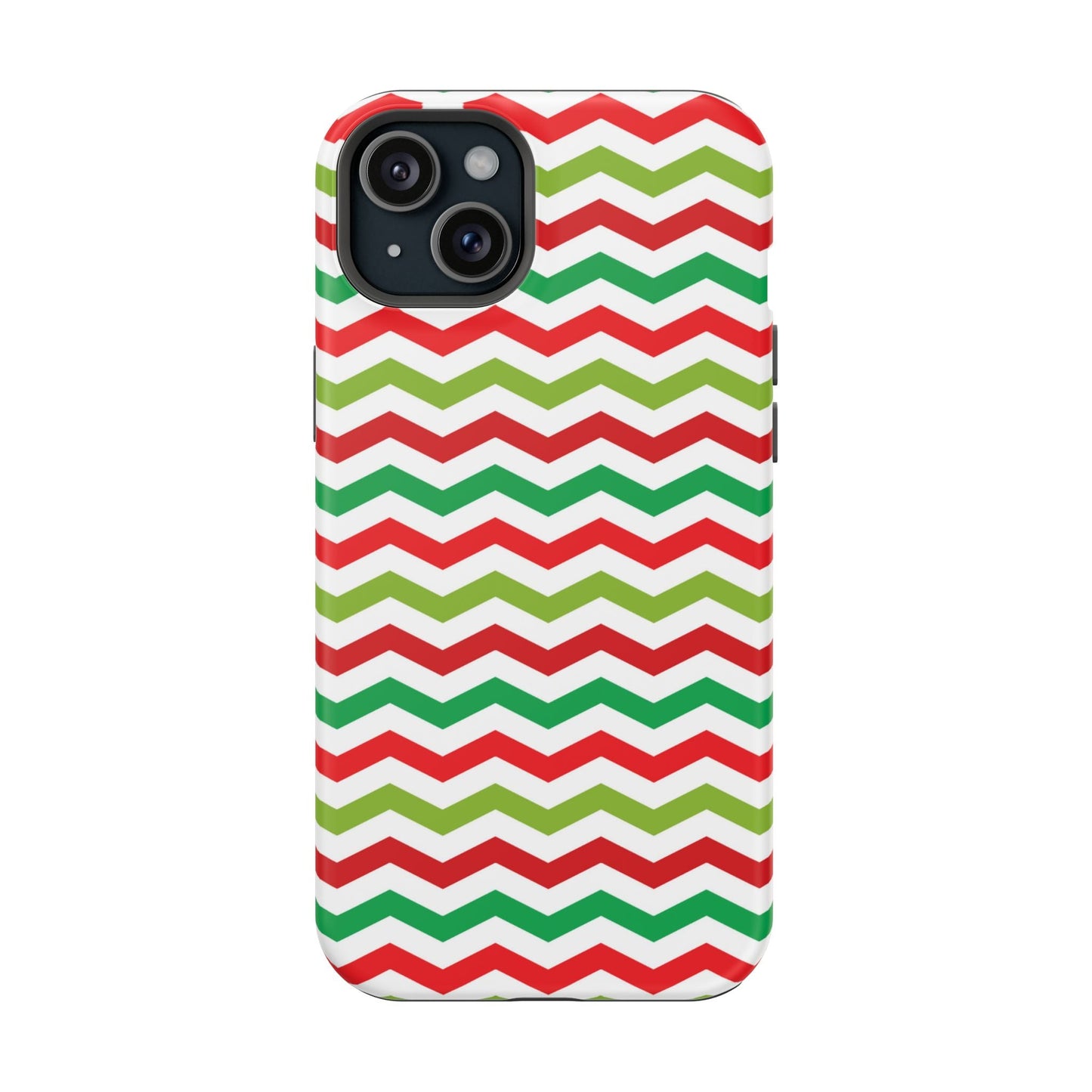 Vibrant Fiesta Chevron – Yellow Green, Green & Red Geometric MagSafe Case - BOGO Cases