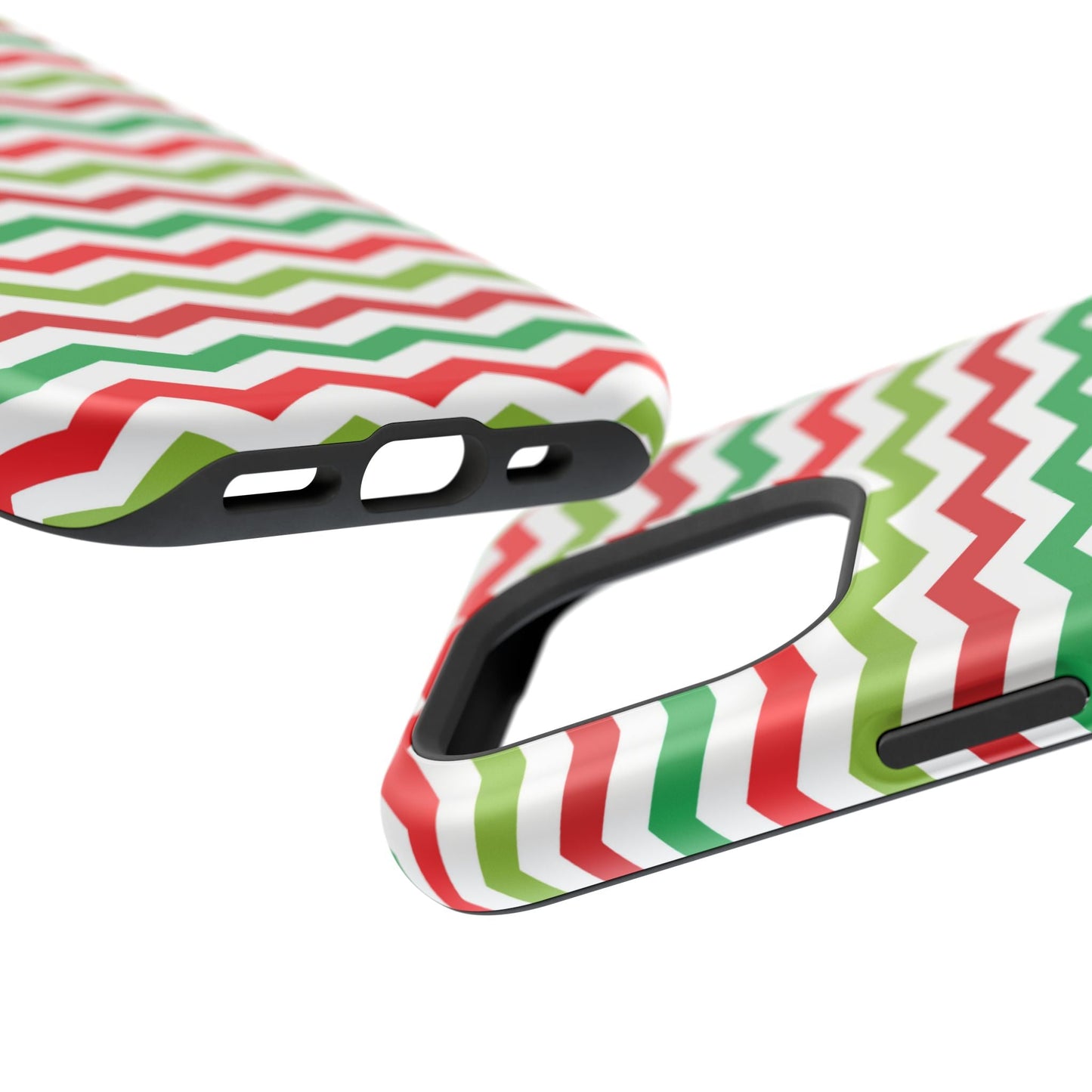 Vibrant Fiesta Chevron – Yellow Green, Green & Red Geometric MagSafe Case - BOGO Cases
