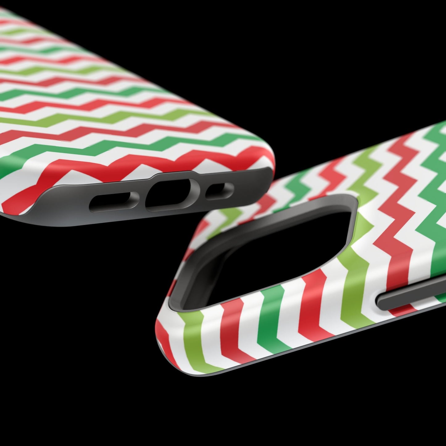 Vibrant Fiesta Chevron – Yellow Green, Green & Red Geometric MagSafe Case - BOGO Cases