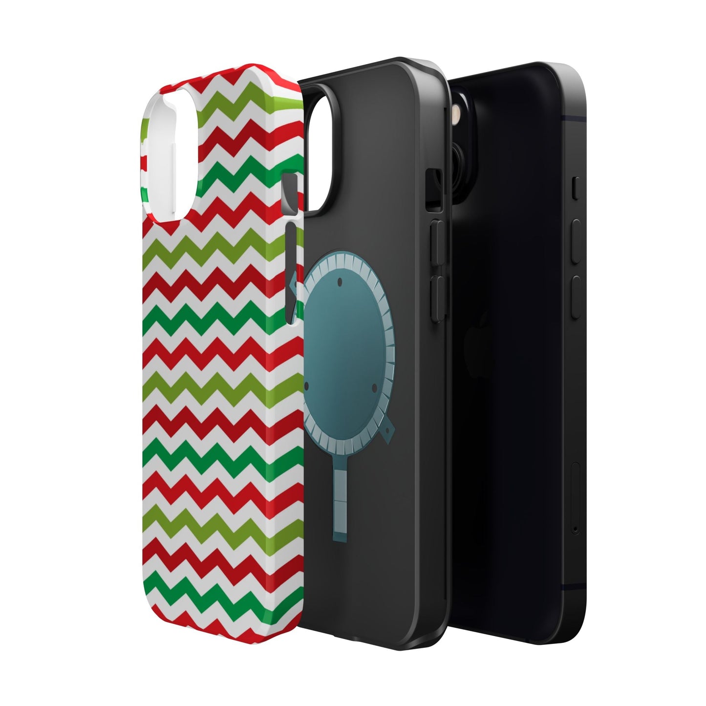Vibrant Fiesta Chevron – Yellow Green, Green & Red Geometric MagSafe Case - BOGO Cases