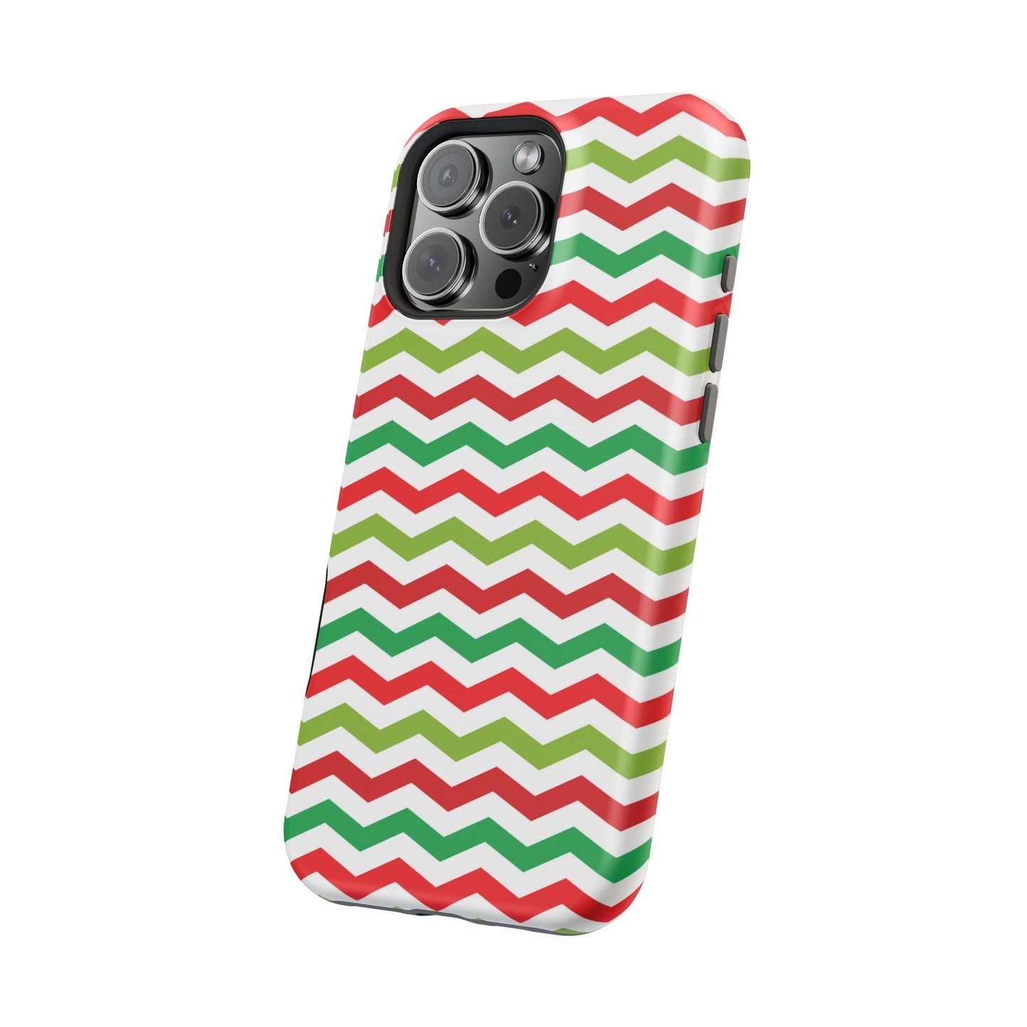 Vibrant Fiesta Chevron – Yellow Green, Green & Red Geometric MagSafe Case - BOGO Cases