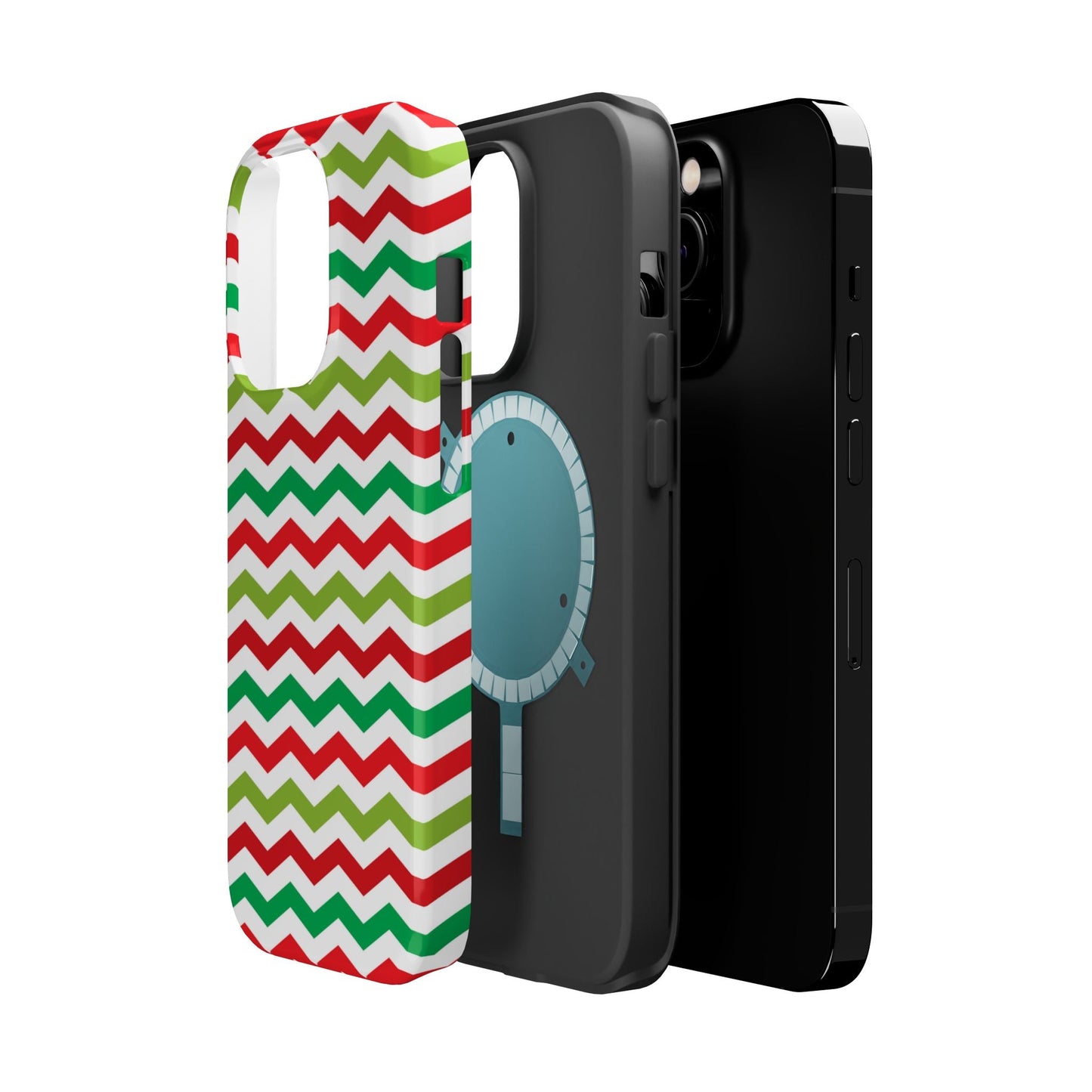 Vibrant Fiesta Chevron – Yellow Green, Green & Red Geometric MagSafe Case - BOGO Cases