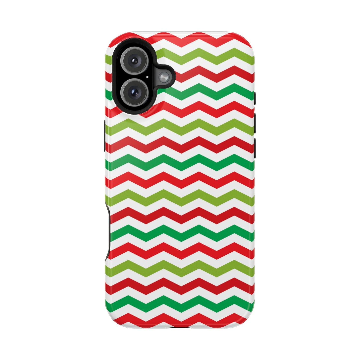 Vibrant Fiesta Chevron – Yellow Green, Green & Red Geometric MagSafe Case - BOGO Cases