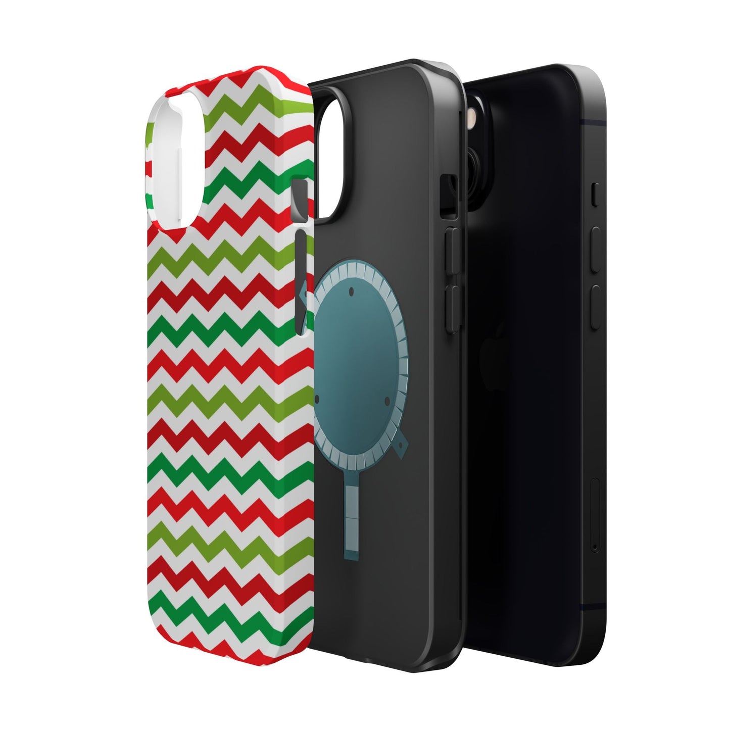 Vibrant Fiesta Chevron – Yellow Green, Green & Red Geometric MagSafe Case - BOGO Cases