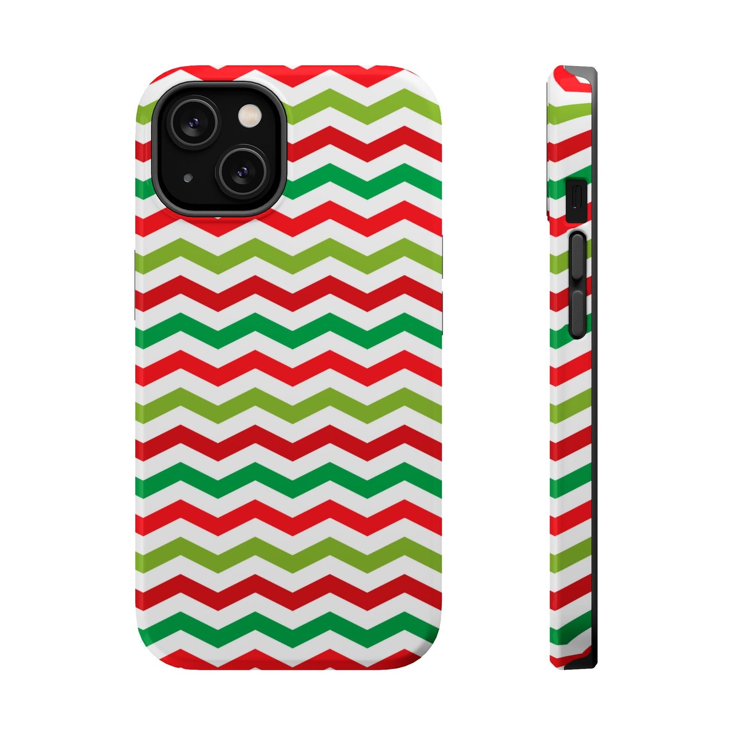 Vibrant Fiesta Chevron – Yellow Green, Green & Red Geometric MagSafe Case - BOGO Cases