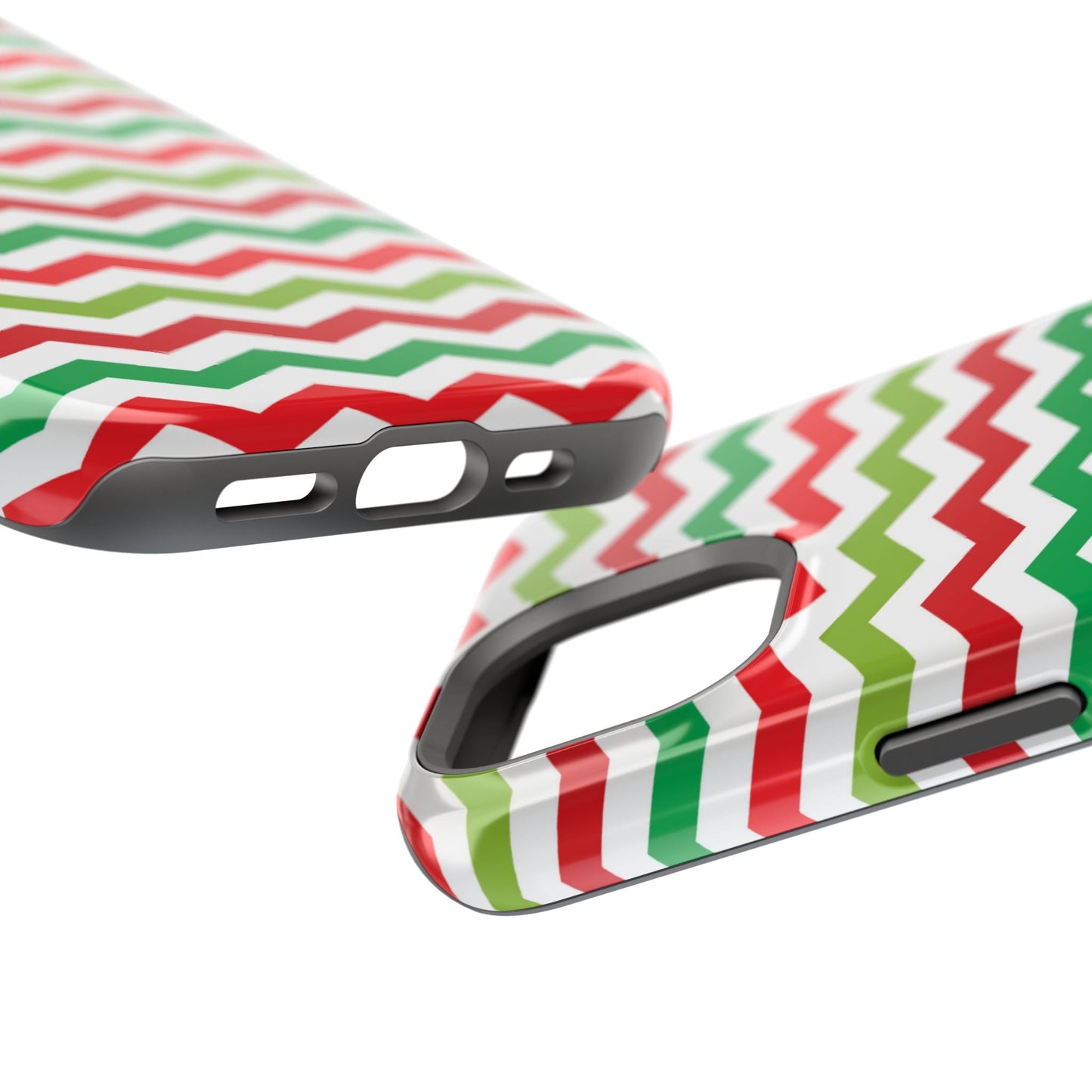 Vibrant Fiesta Chevron – Yellow Green, Green & Red Geometric MagSafe Case - BOGO Cases
