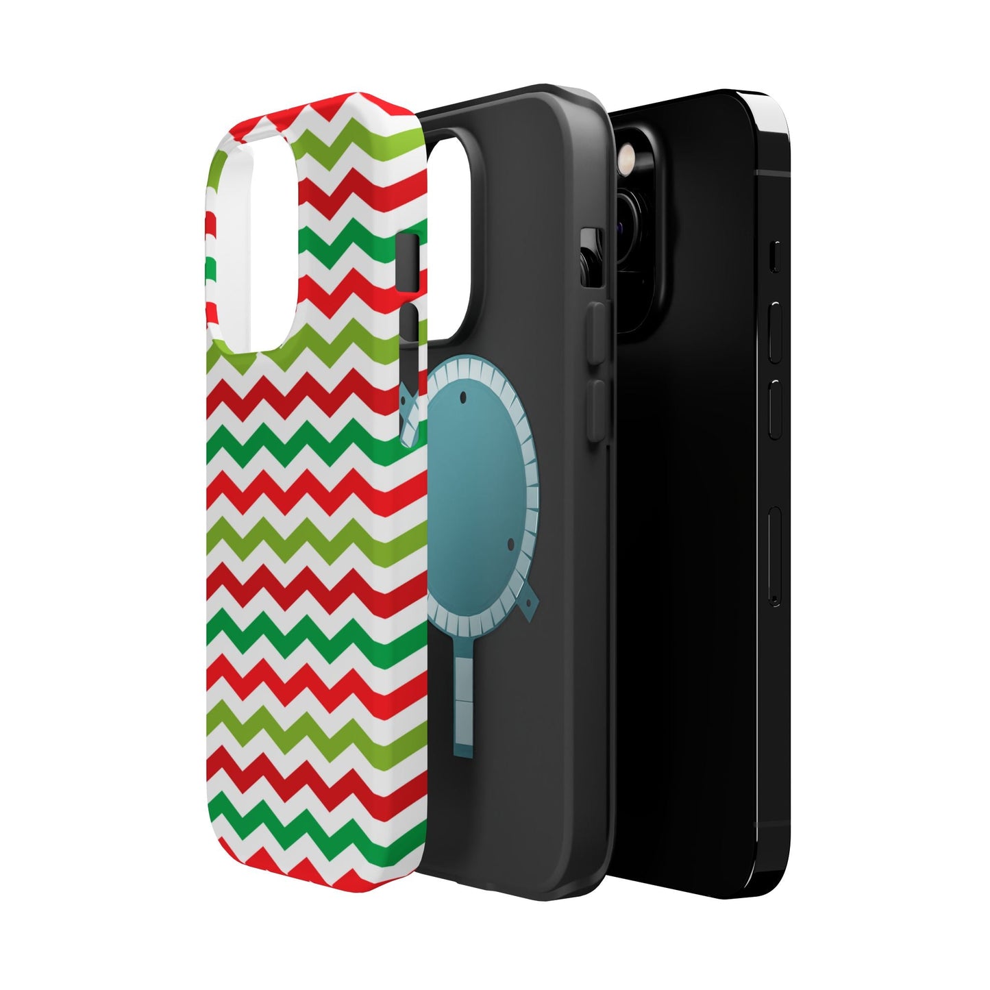 Vibrant Fiesta Chevron – Yellow Green, Green & Red Geometric MagSafe Case - BOGO Cases