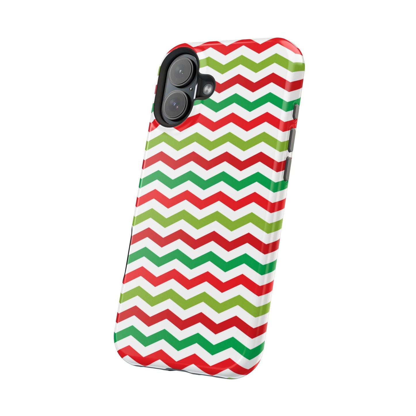 Vibrant Fiesta Chevron – Yellow Green, Green & Red Geometric MagSafe Case - BOGO Cases