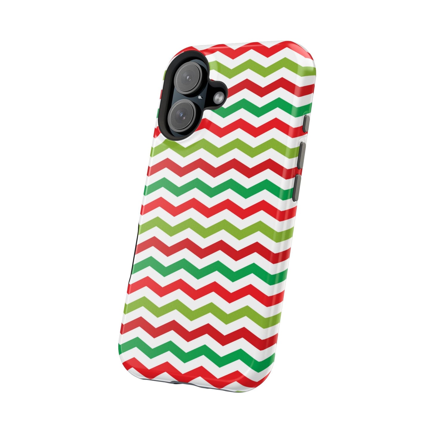 Vibrant Fiesta Chevron – Yellow Green, Green & Red Geometric MagSafe Case - BOGO Cases
