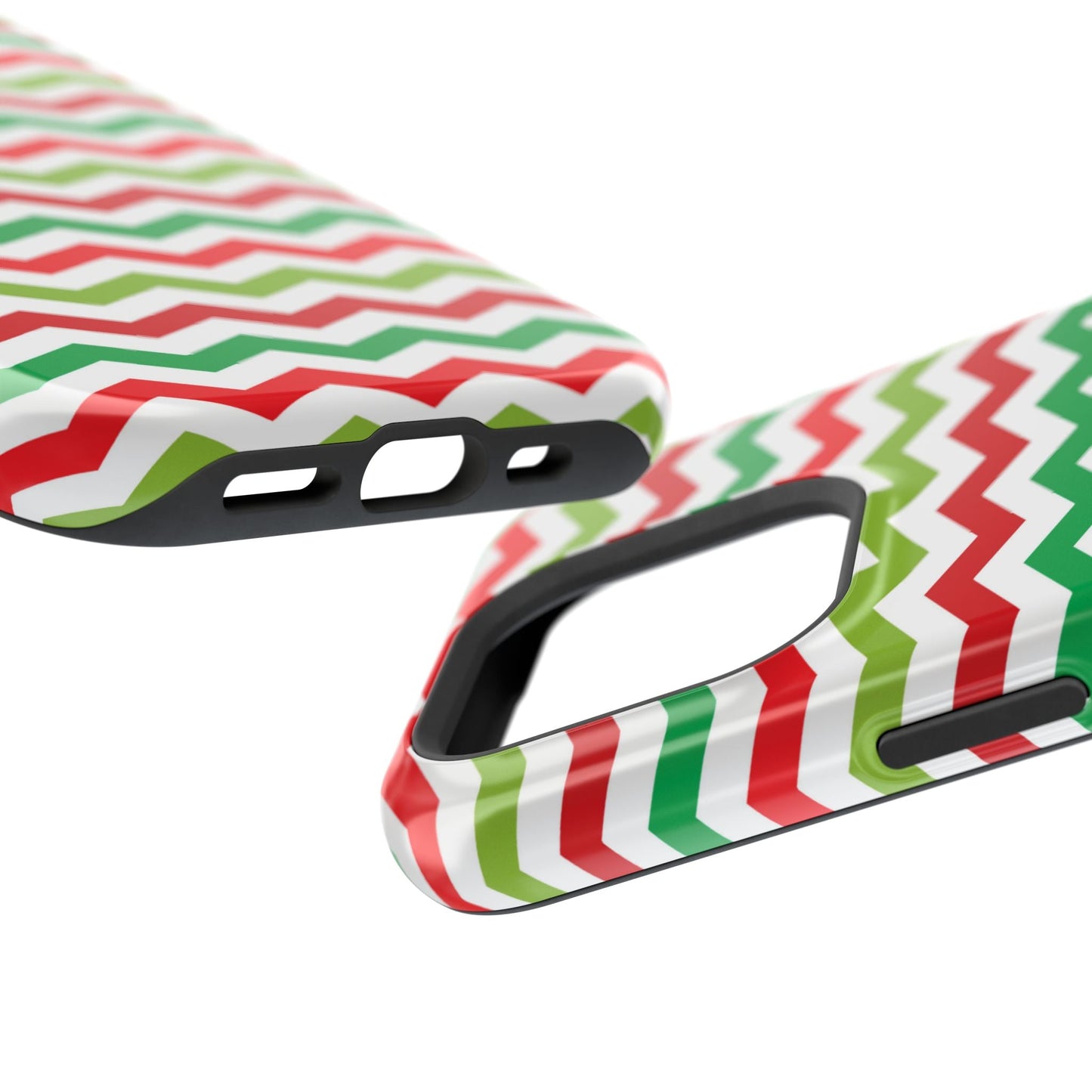 Vibrant Fiesta Chevron – Yellow Green, Green & Red Geometric MagSafe Case - BOGO Cases