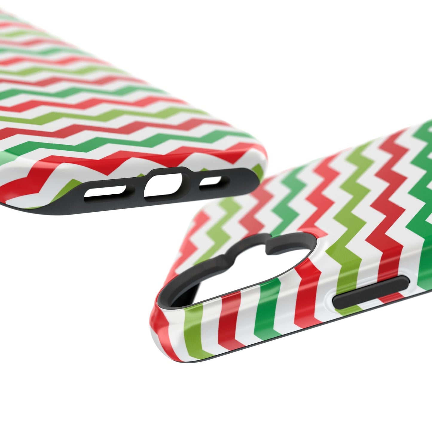 Vibrant Fiesta Chevron – Yellow Green, Green & Red Geometric MagSafe Case - BOGO Cases