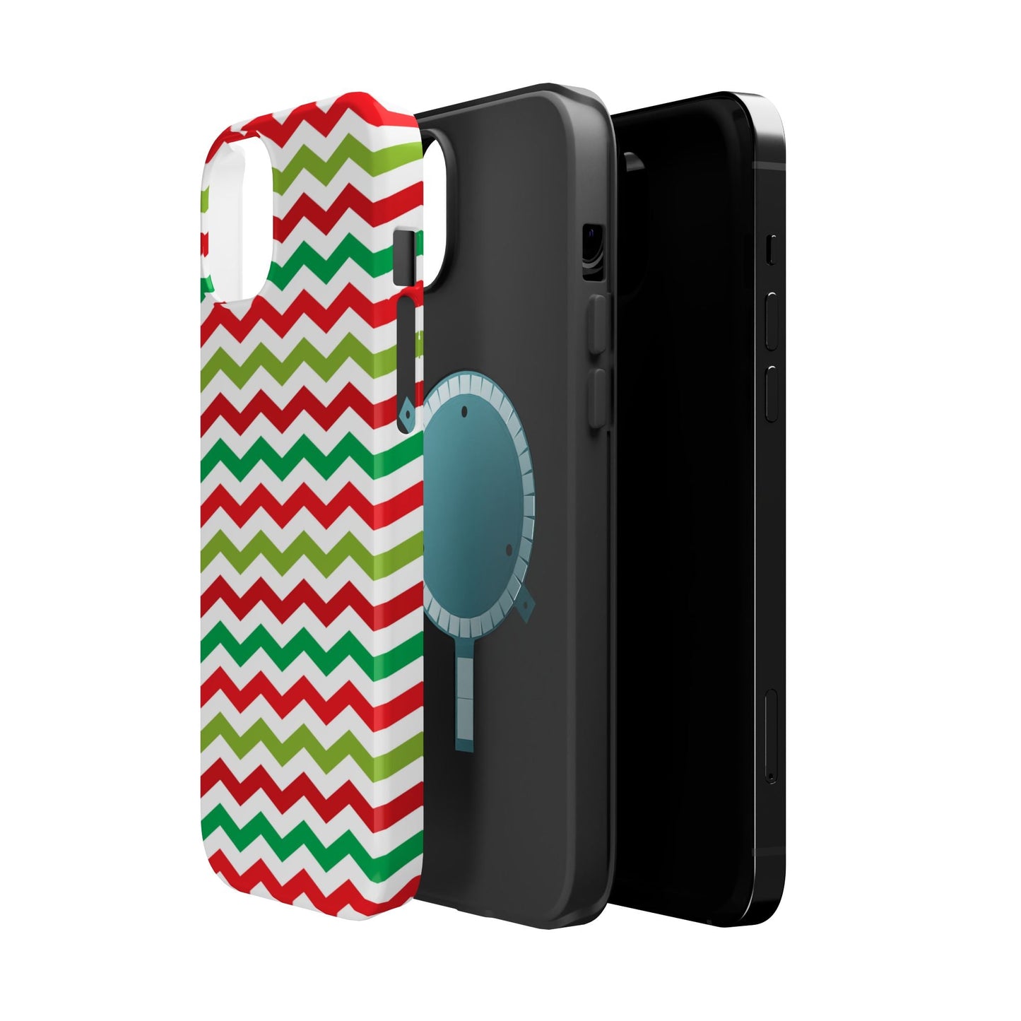 Vibrant Fiesta Chevron – Yellow Green, Green & Red Geometric MagSafe Case - BOGO Cases