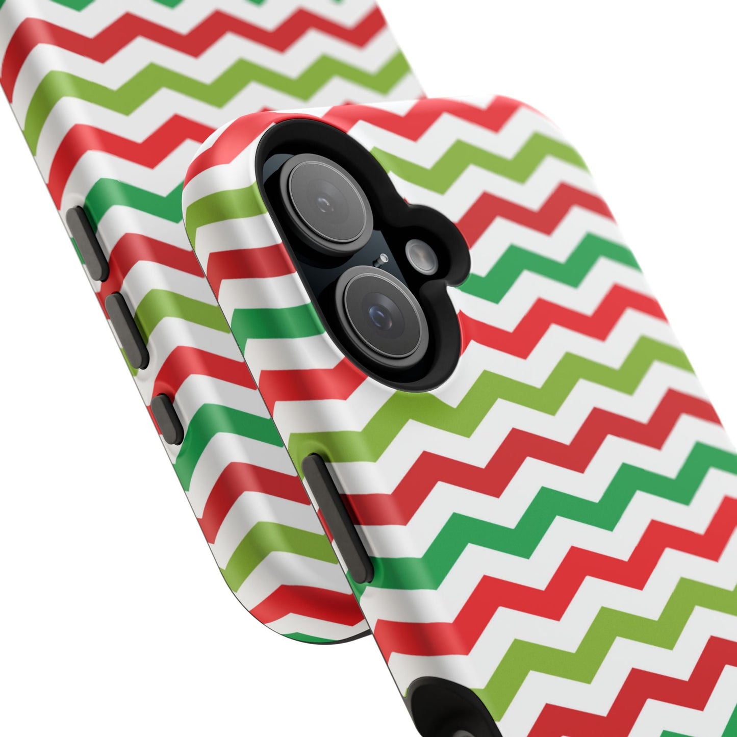 Vibrant Fiesta Chevron – Yellow Green, Green & Red Geometric MagSafe Case - BOGO Cases