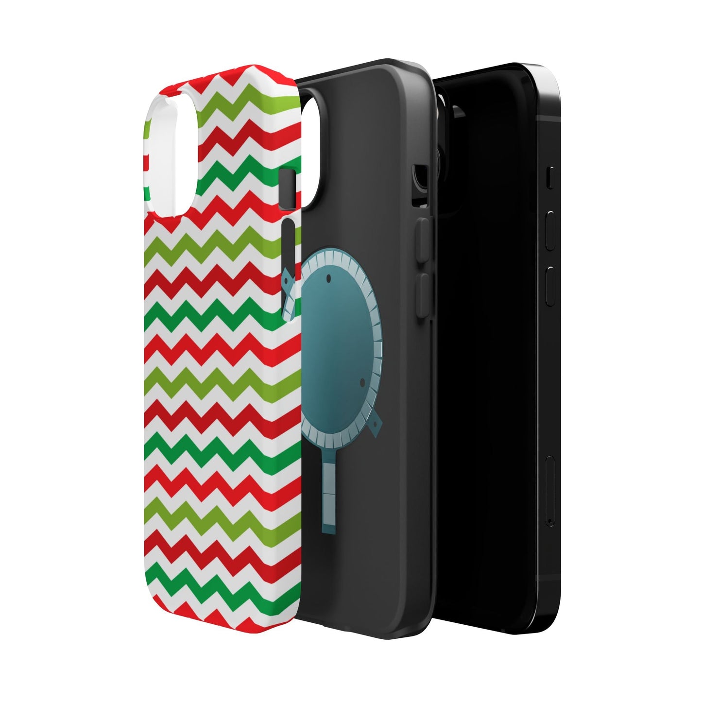 Vibrant Fiesta Chevron – Yellow Green, Green & Red Geometric MagSafe Case - BOGO Cases