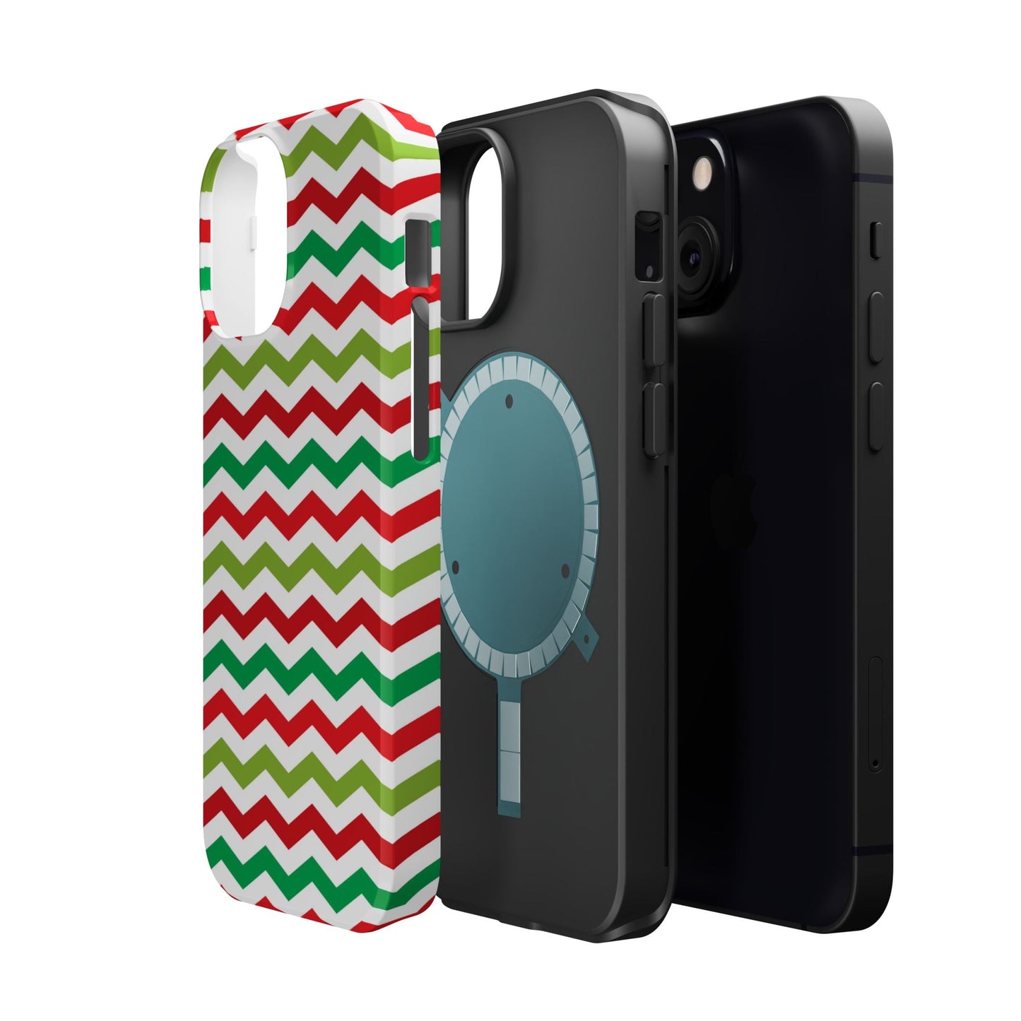 Vibrant Fiesta Chevron – Yellow Green, Green & Red Geometric MagSafe Case - BOGO Cases