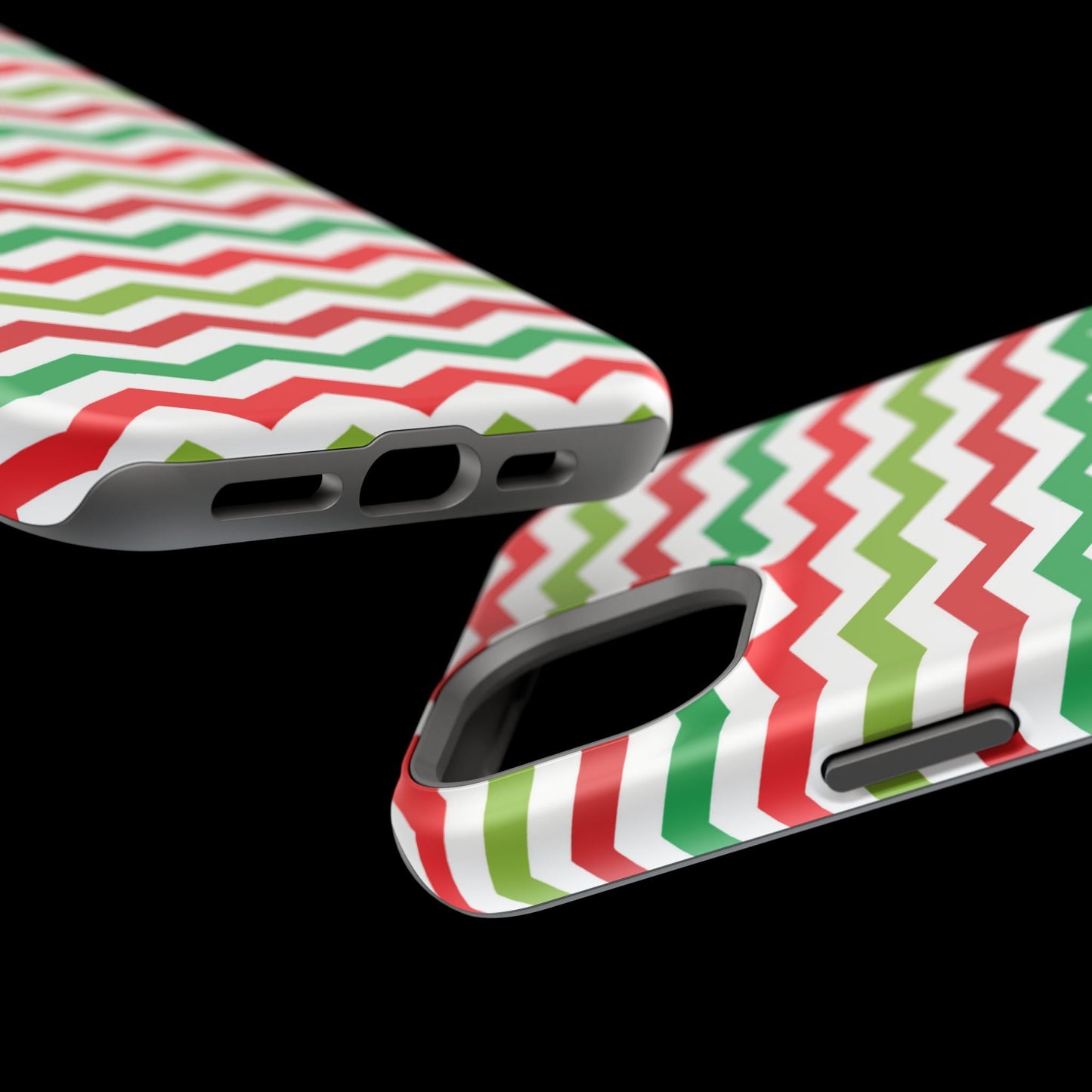 Vibrant Fiesta Chevron – Yellow Green, Green & Red Geometric MagSafe Case - BOGO Cases